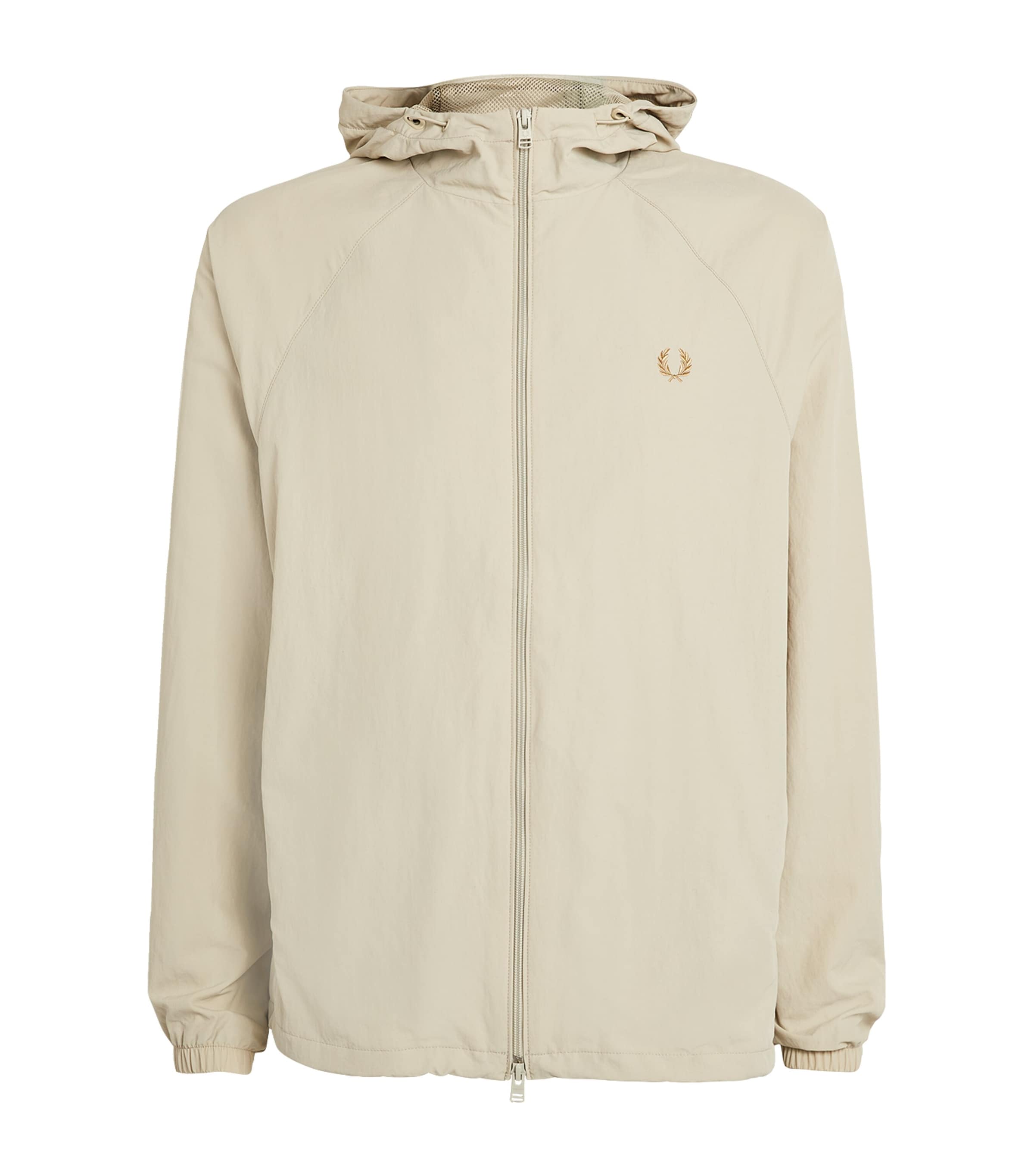 Shop Fred Perry Hooded Shell Jacket In Beige