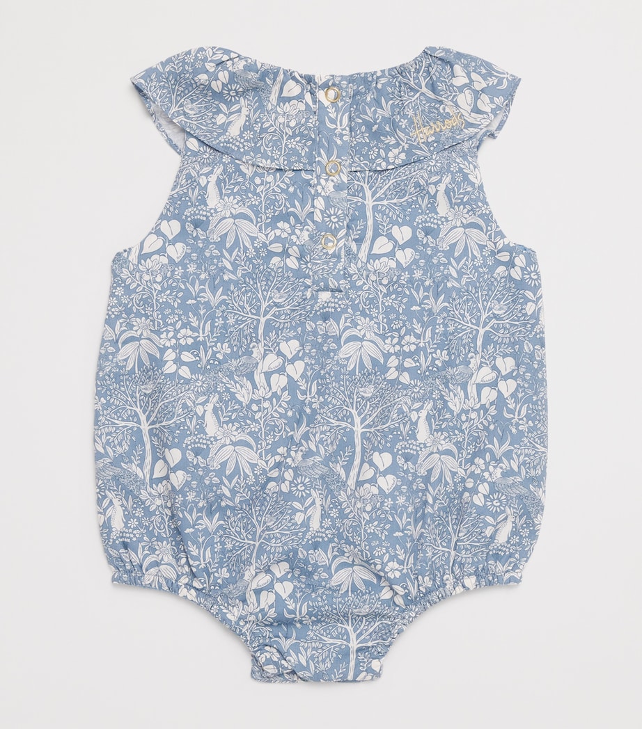 Harrods Cotton Woodland Bodysuit (0-18 Months) Blue Image 2