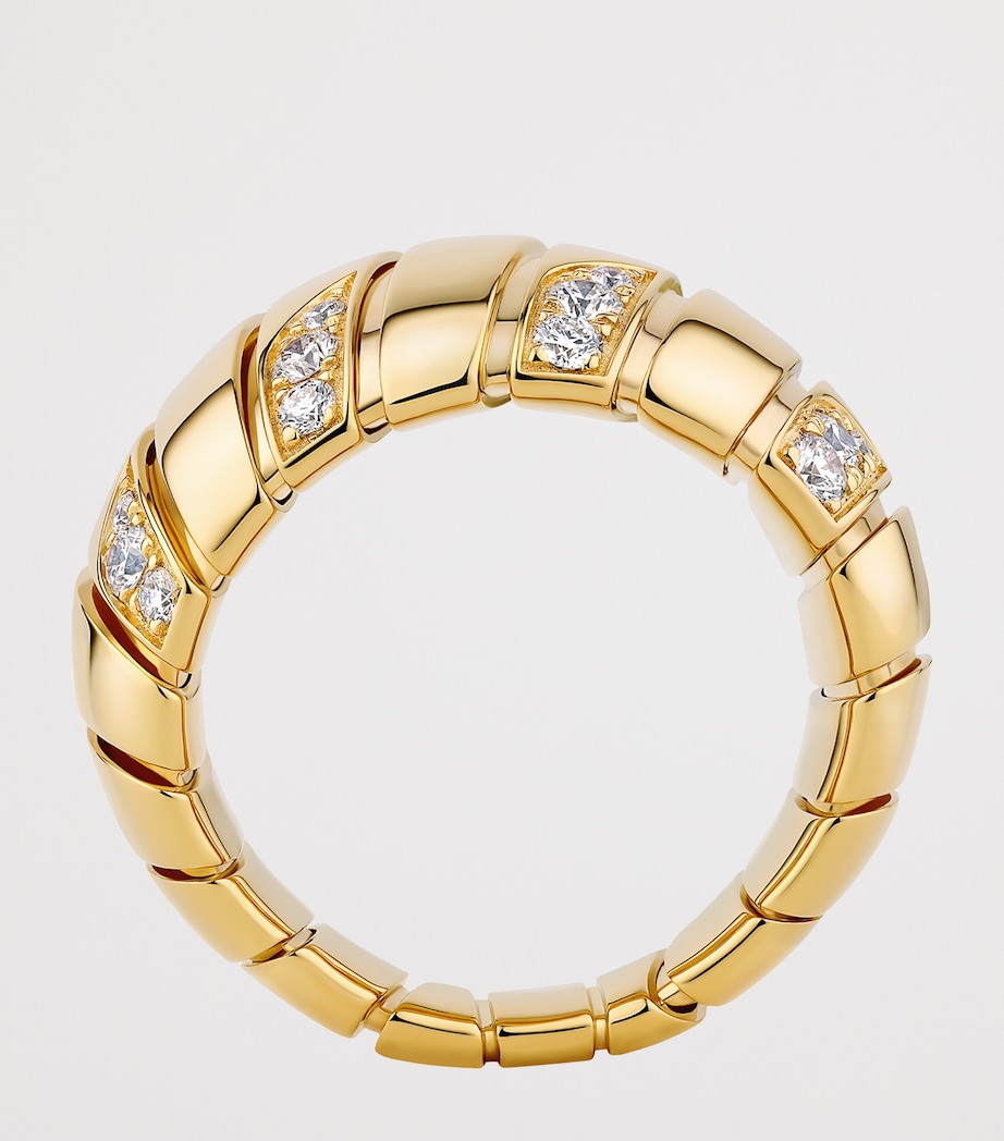Bvlgari Yellow Gold and Diamond Tubogas Ring Gold Image 3