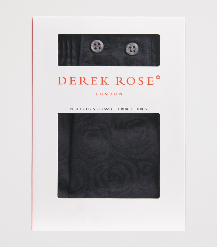 Derek Rose Mens Cotton Jacquard Boxer Shorts Bla Image 4