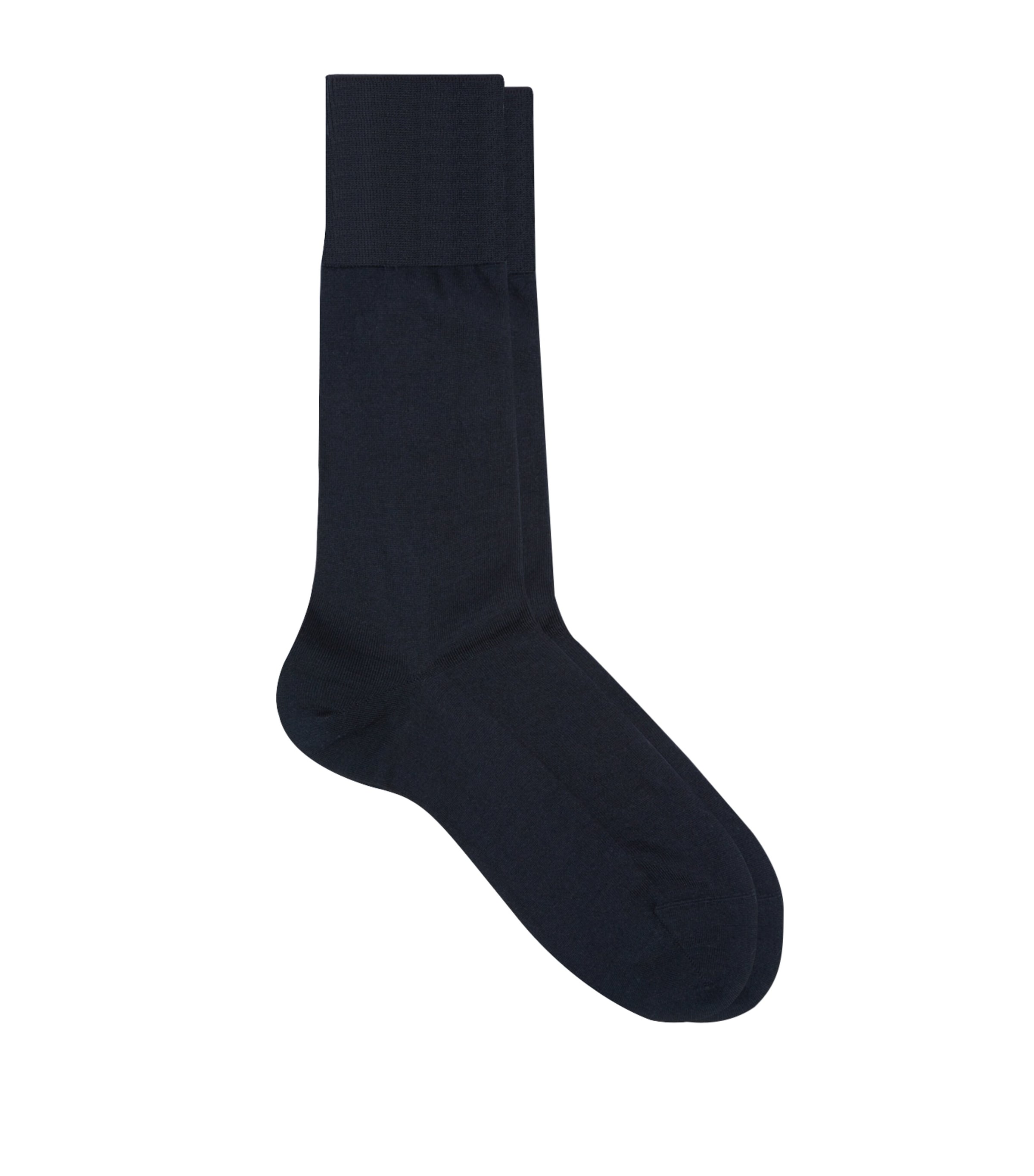 Falke Mens Wool-Silk No.6 Socks Navy Image 1