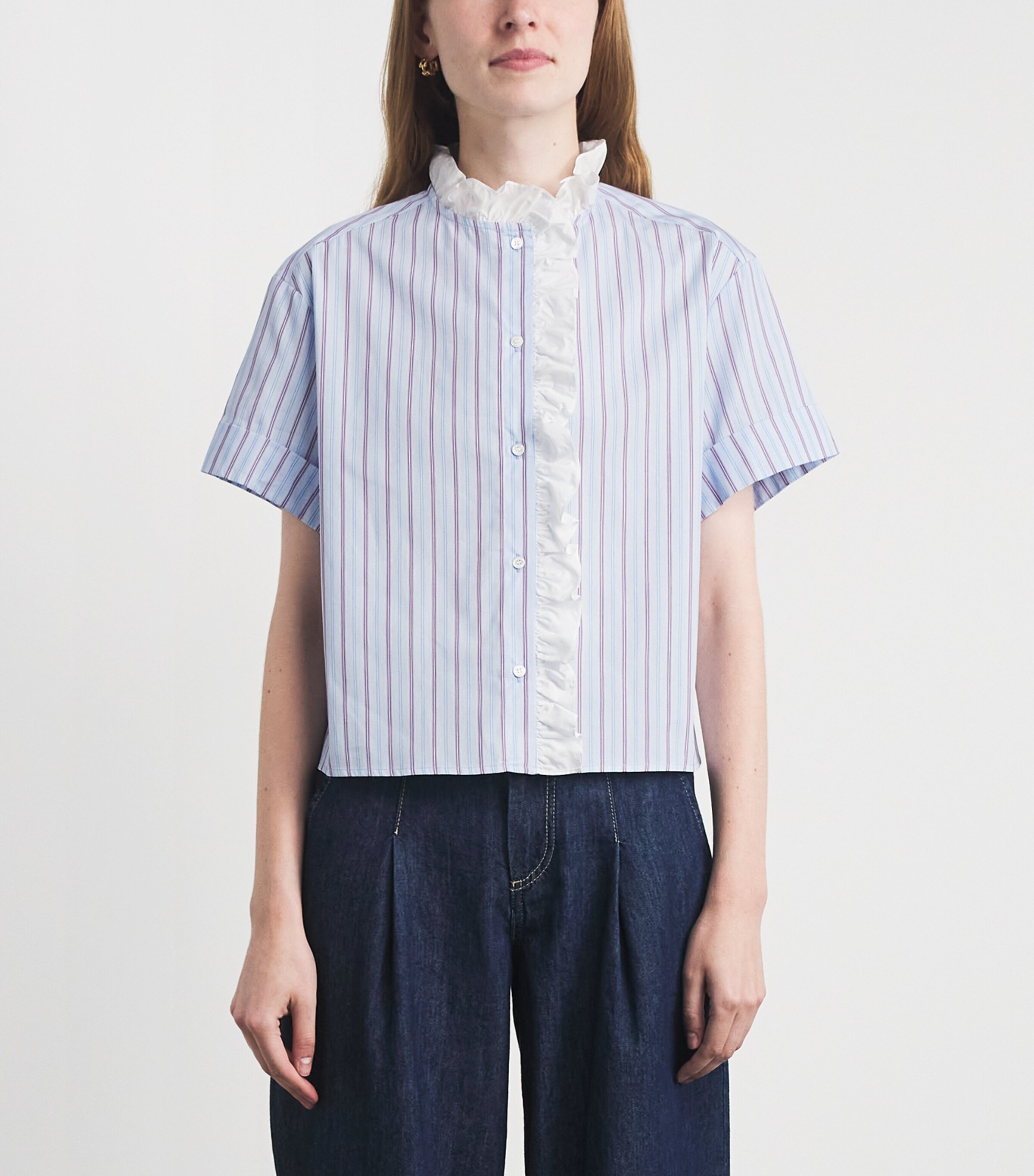 Claudie Pierlot Womens Cotton Stripe Shirt Multicolored Image 4