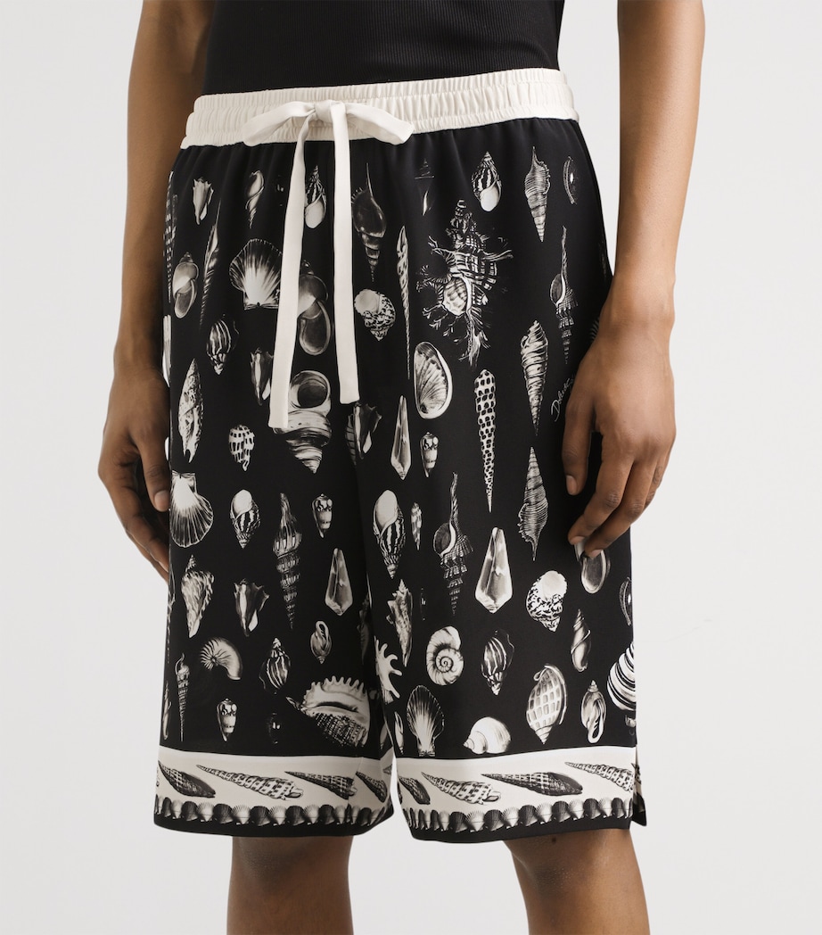 Silk Seashell Print Shorts HN5PI-CONCHIGLI Image 2