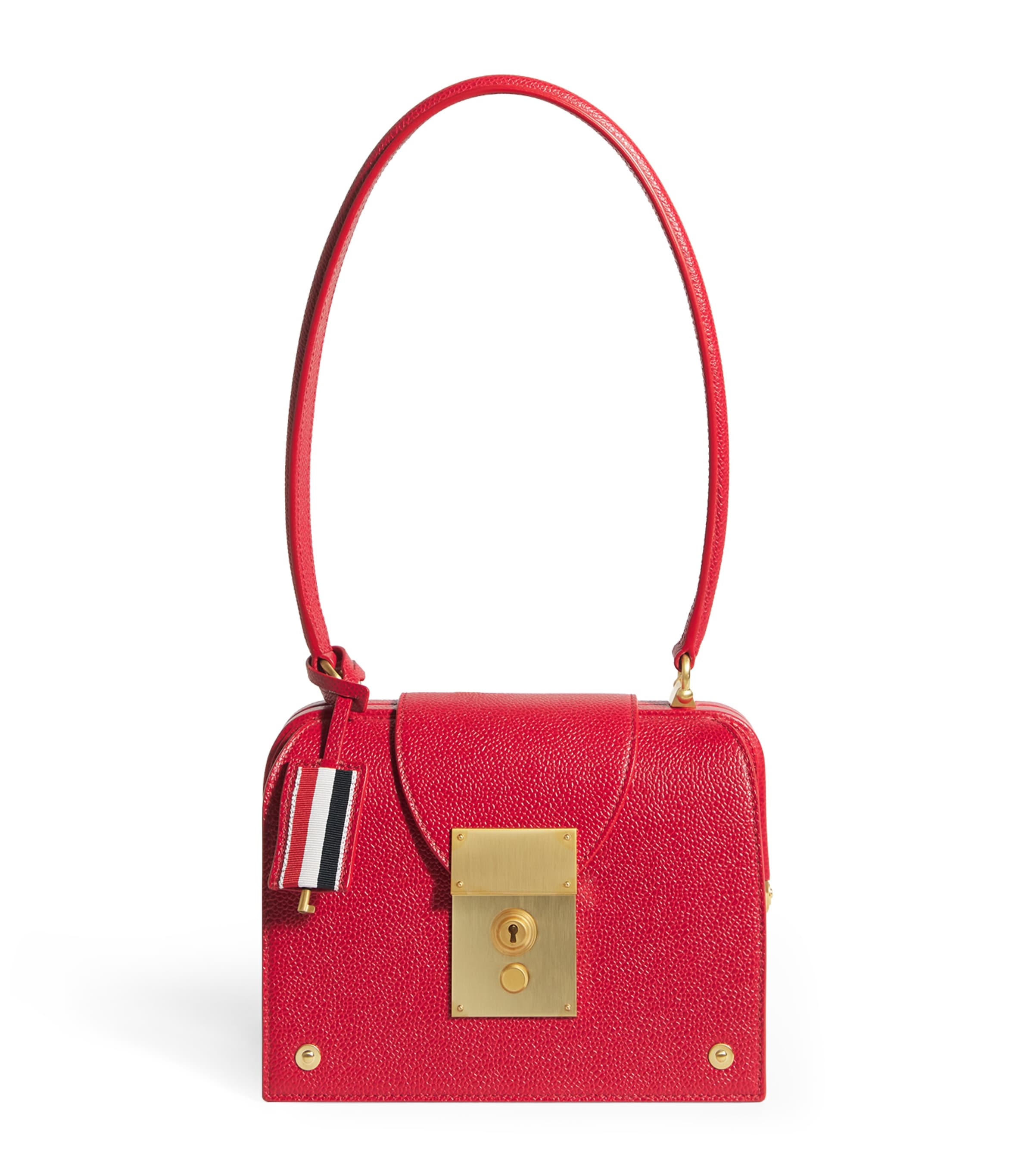 THOM BROWNE LEATHER MRS. THOM TRIANGLE SHOULDER BAG