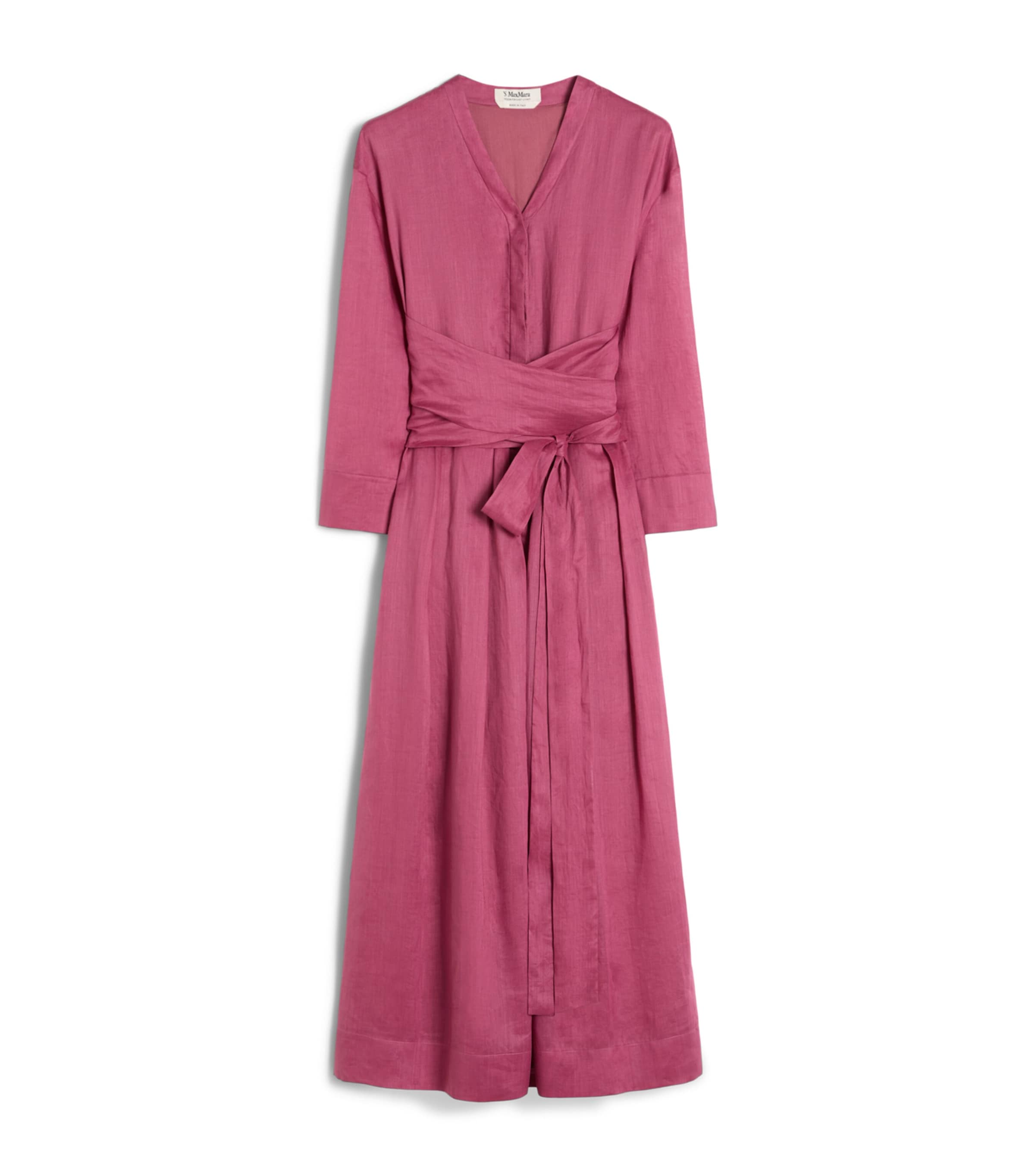 Max Mara Womens Ramie Canvas Midi Dress Cyclamen Image 1