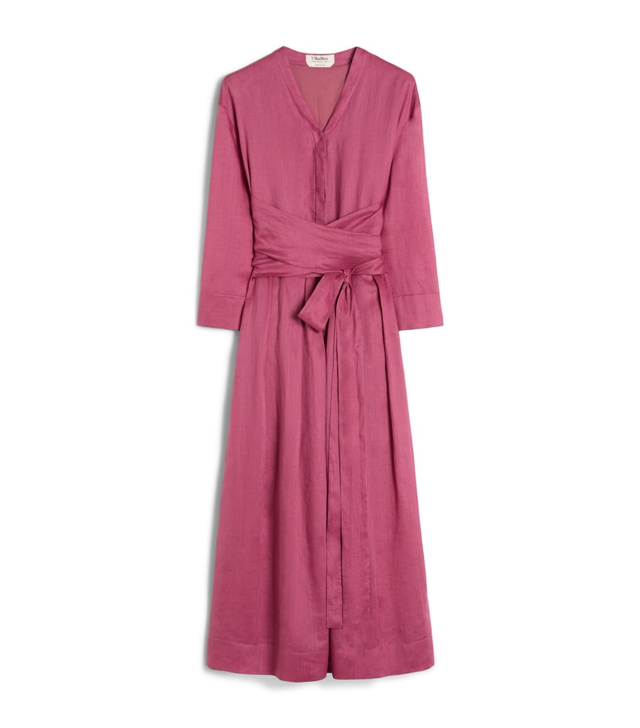 Max Mara Womens Ramie Canvas Midi Dress Cyclamen Image 1