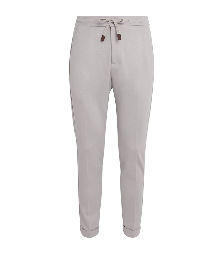 Marco Pescarolo Mens Virgin Wool Drawstring Trousers Light Grey Image 1
