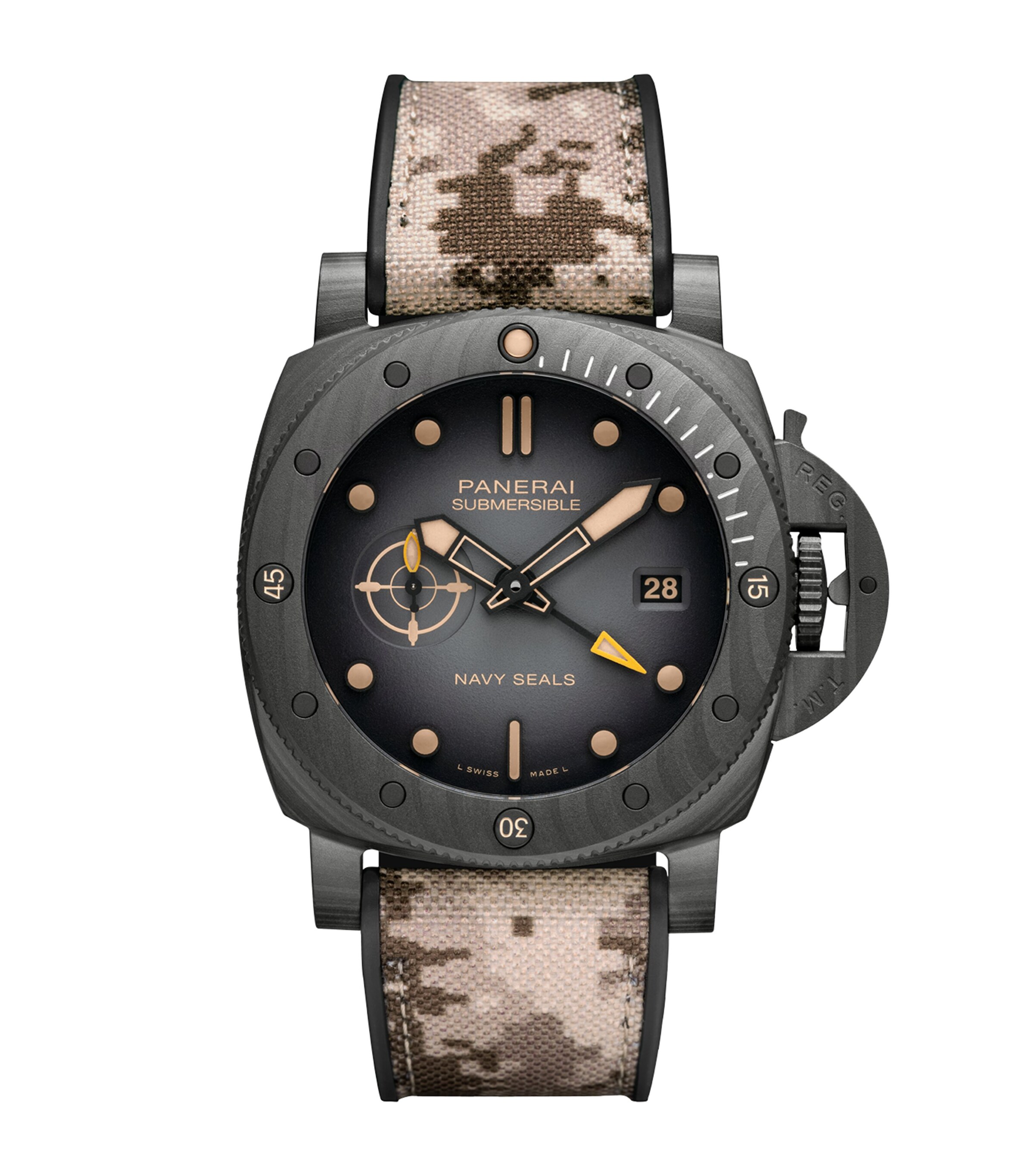 Panerai Carbotech Submersible QuarantaQuattro GMT Navy SEALs Watch 44mm Black Image 1