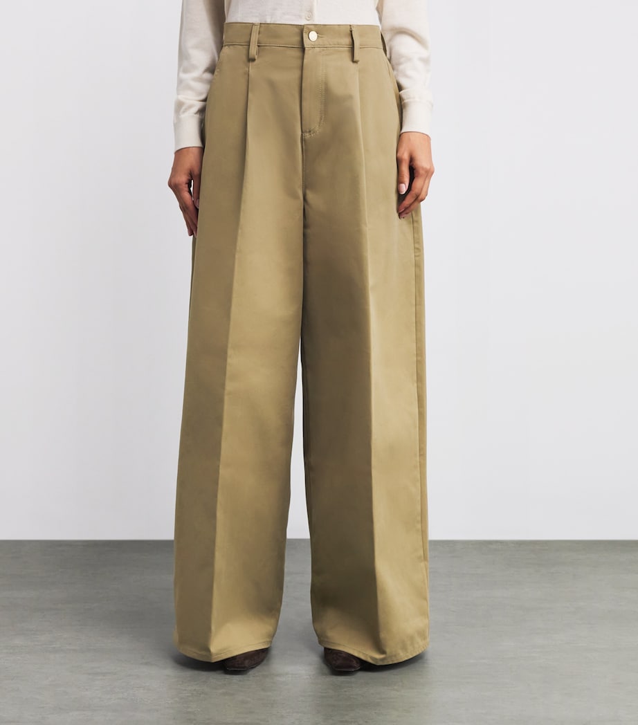 Cotton Twill Wide-Leg Trousers U71A8 Image 3
