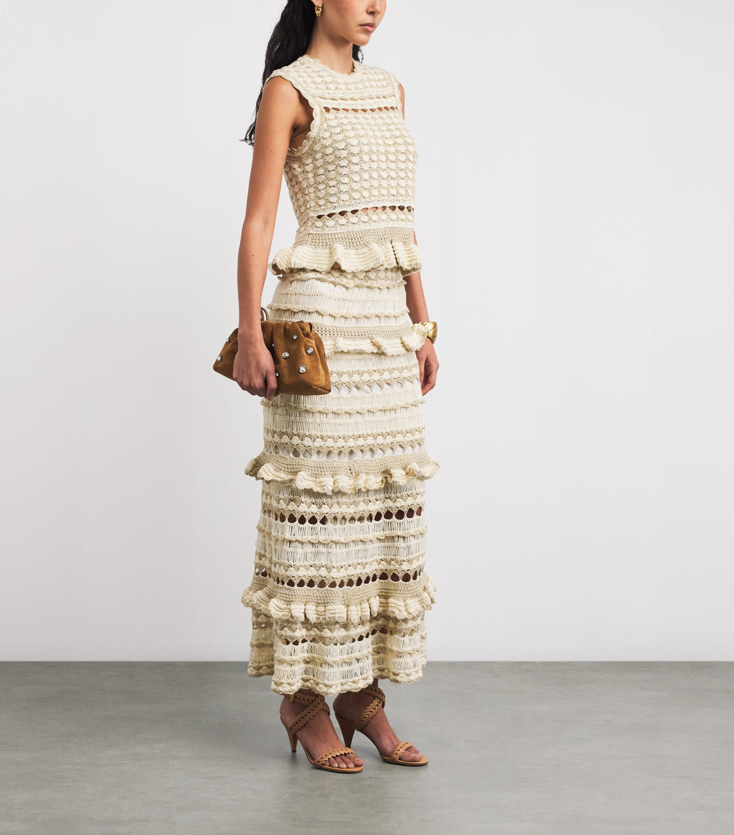 Metallic Crochet Wanderlust Top METALLIC GLD/CRMMTGC Image 2