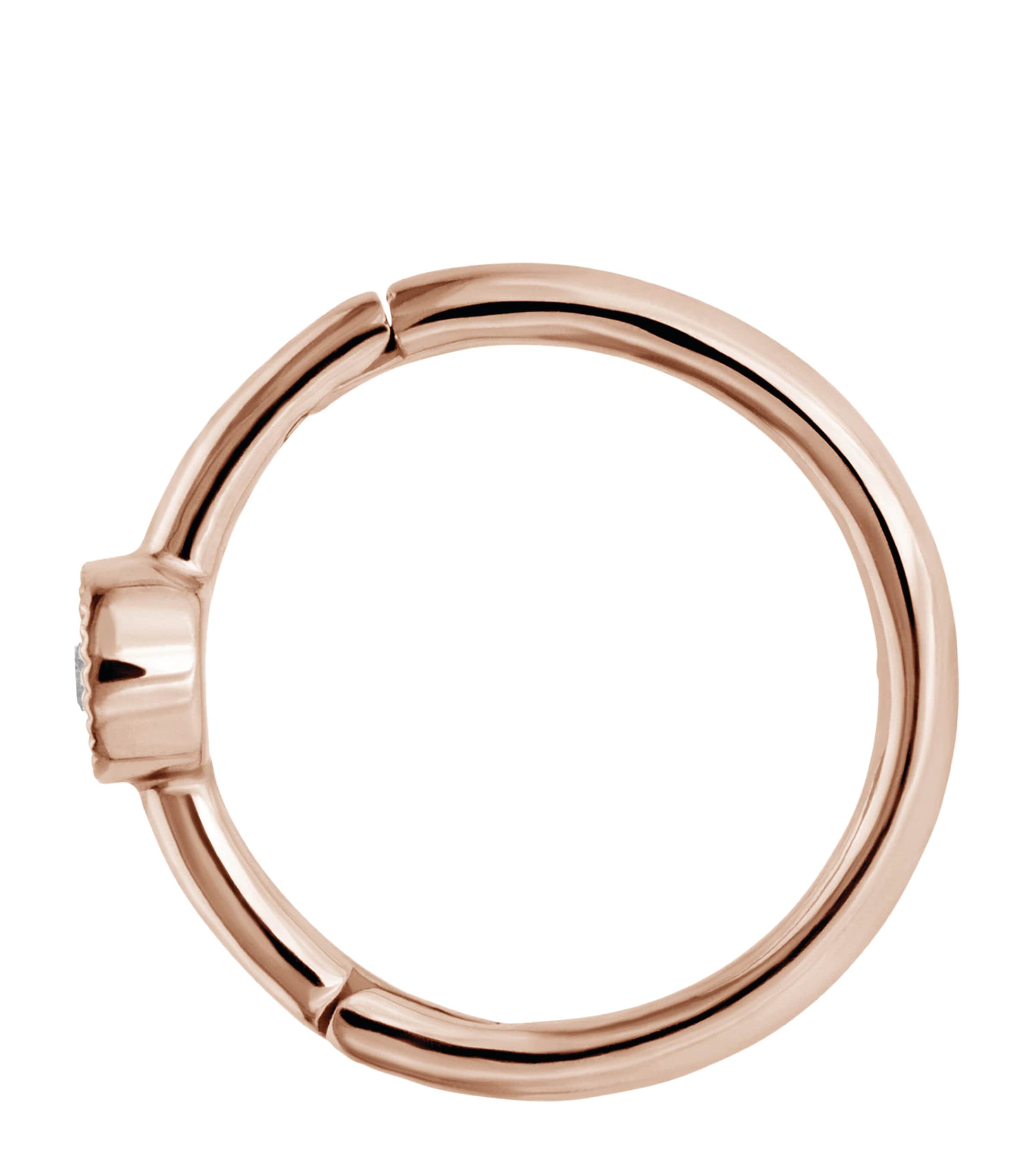 Rose Gold Scalloped Diamond Hoop Earring (8mm) ROSE GOLD Image 2