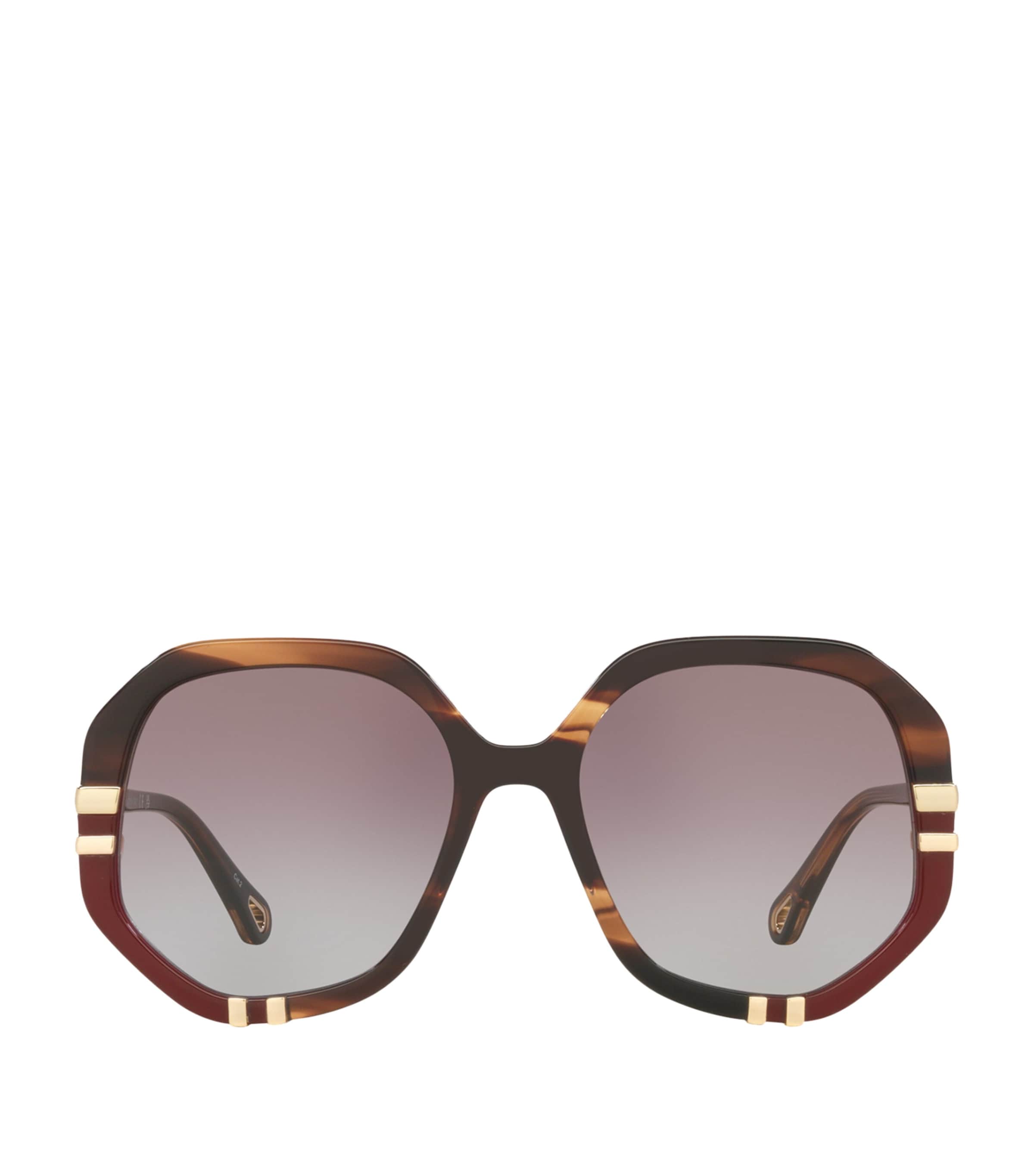 Chloé Womens Brown Ch0105s Hexagonal-frame Acetate Sunglasses In Brown
