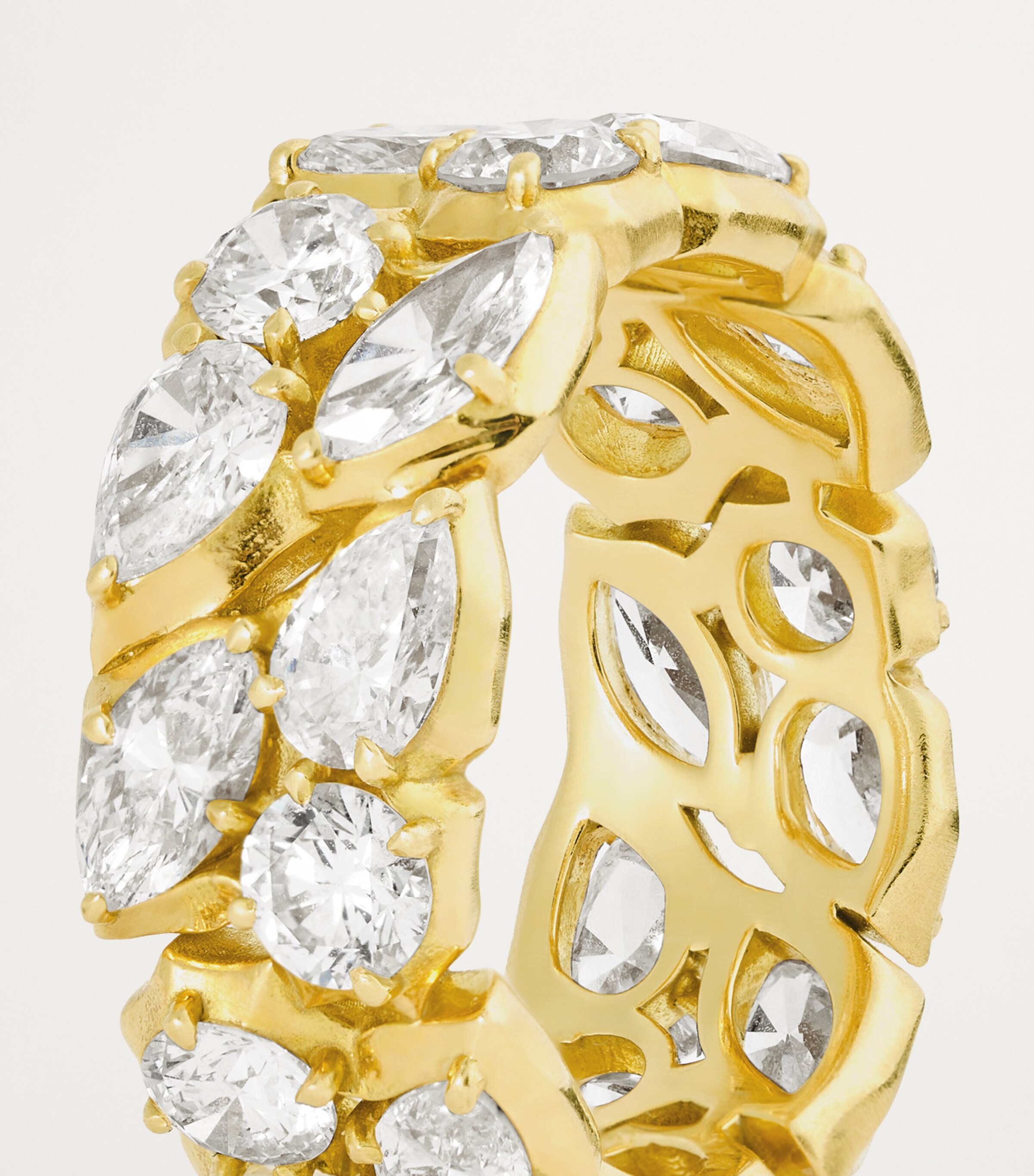 Jade Trau Yellow Gold and Diamond Poppy Eternity Ring (Size 6.5) Yellow Gold Image 5