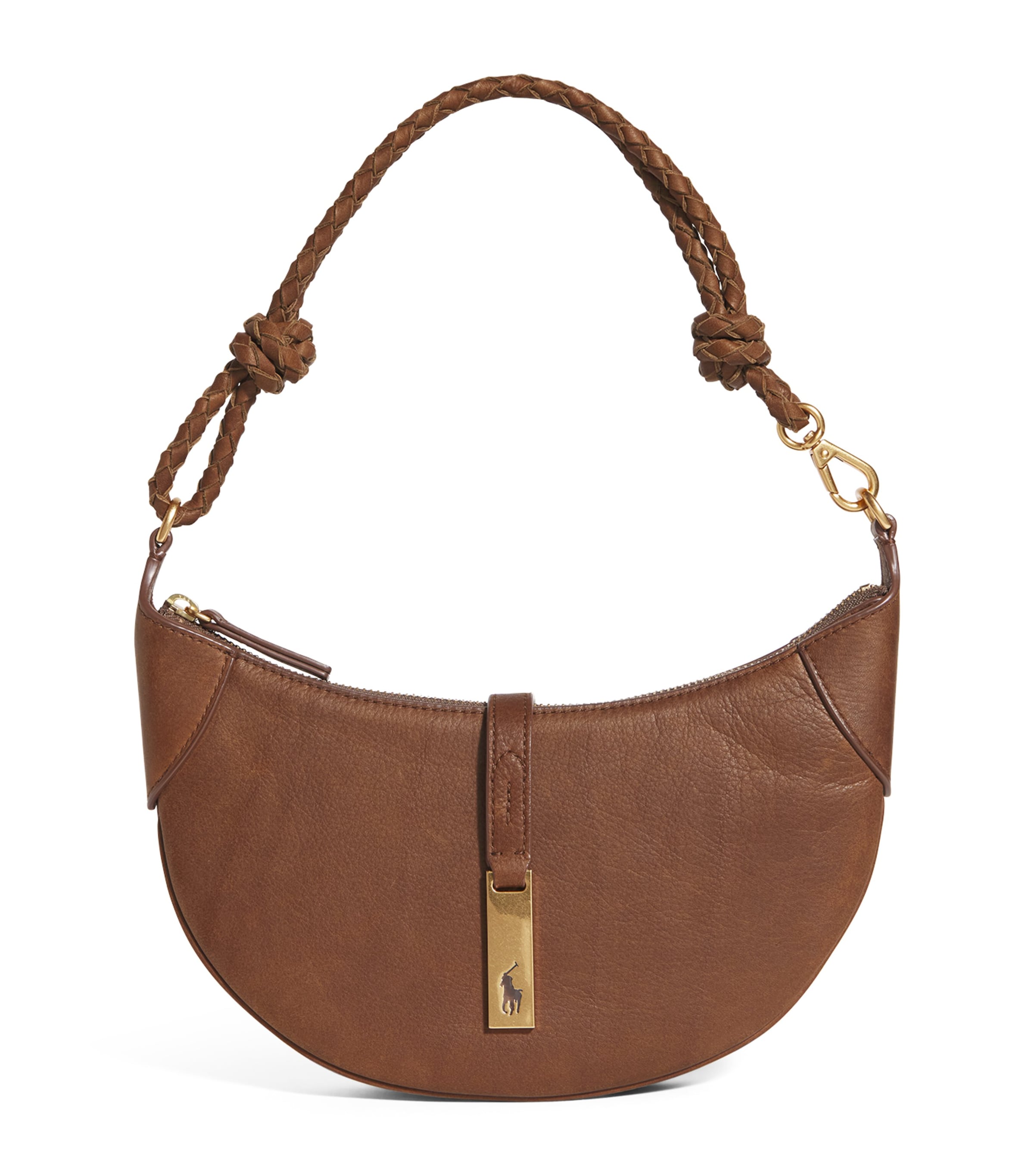 Polo Ralph Lauren Small Leather Polo ID Shoulder Bag Brown Image 1