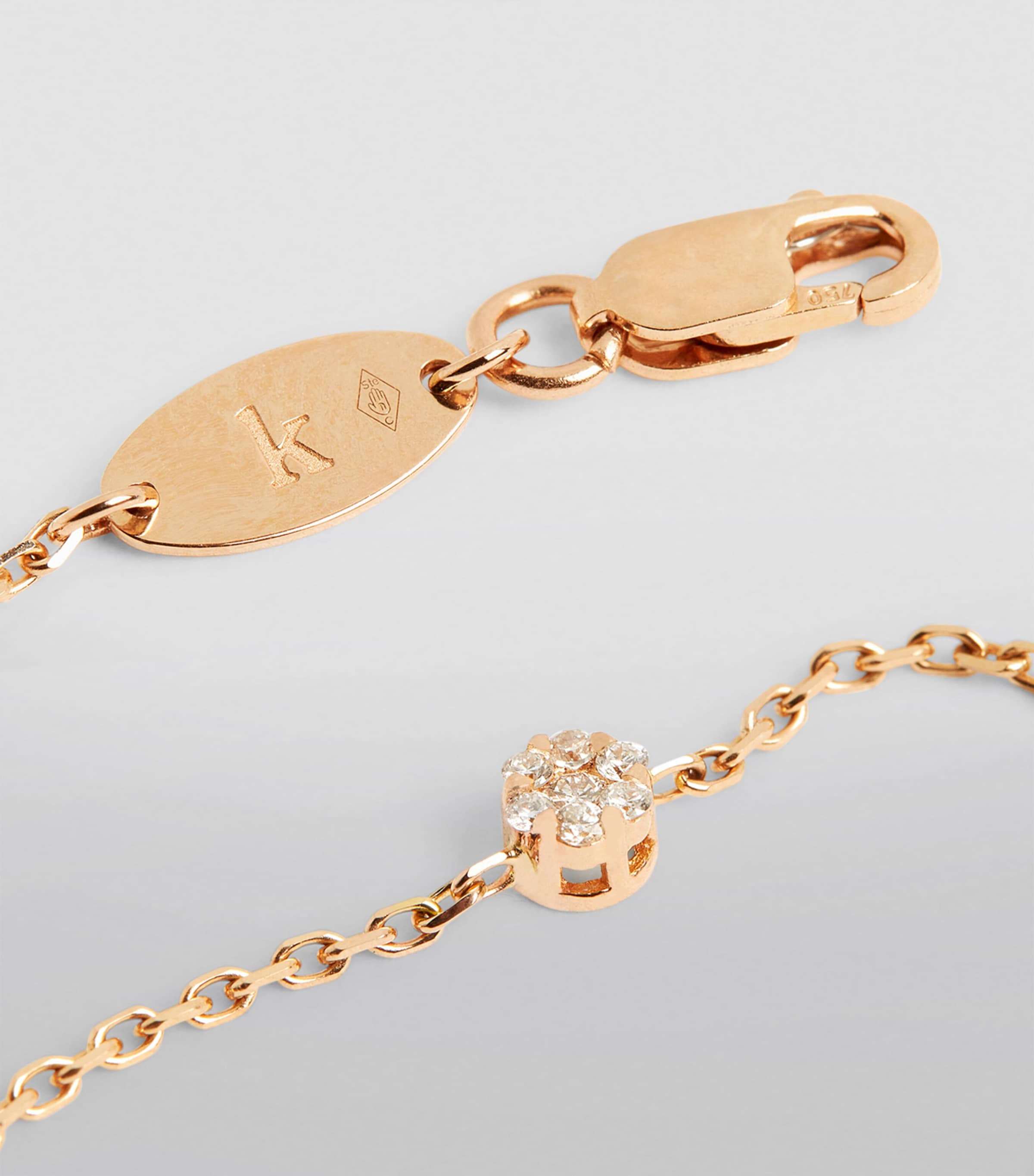 Rose Gold and Diamond Illusion Bracelet WHITE Image 5