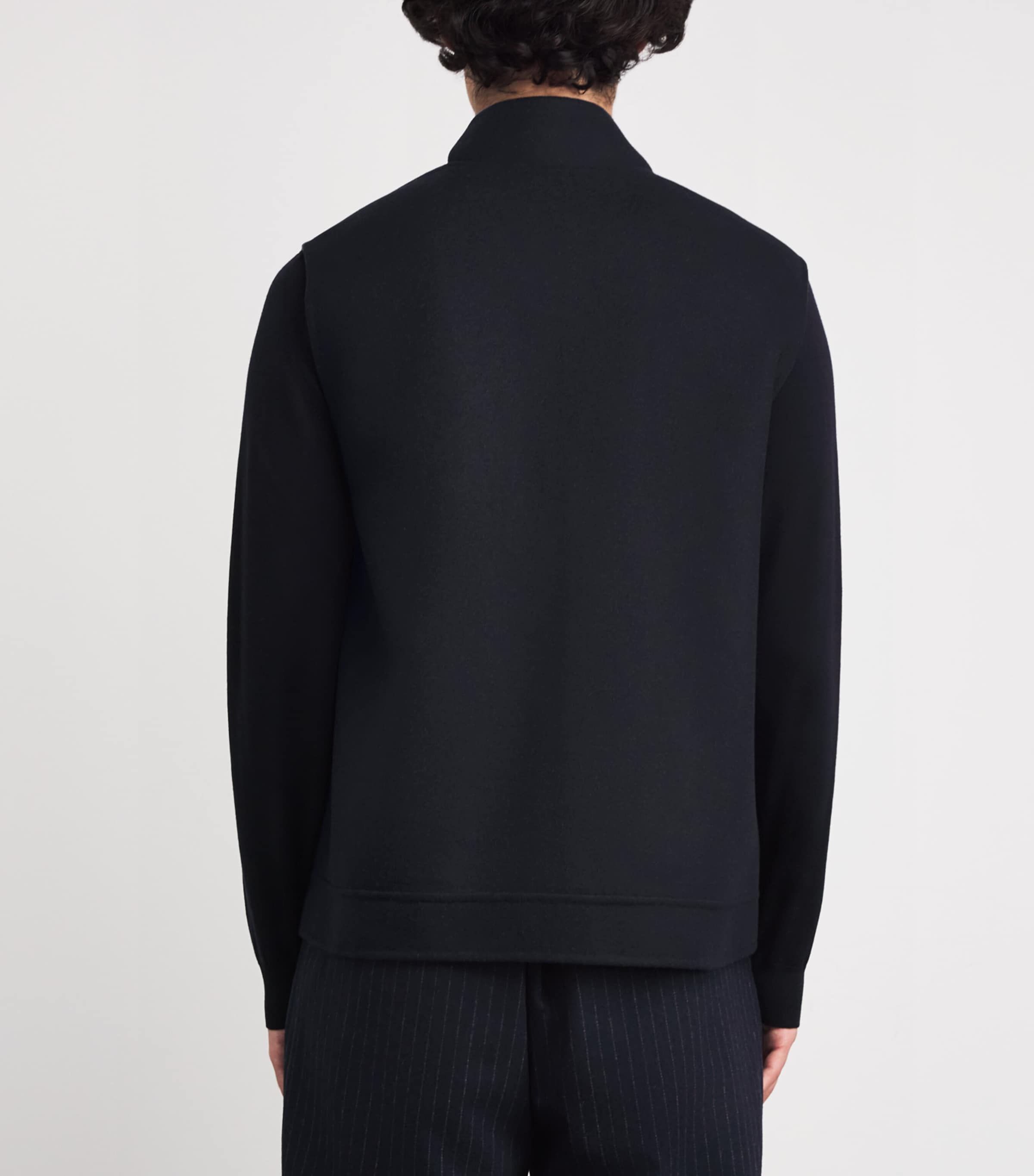 Wool Two-Way Zip Gilet BLU, ZUCCHERO Image 4