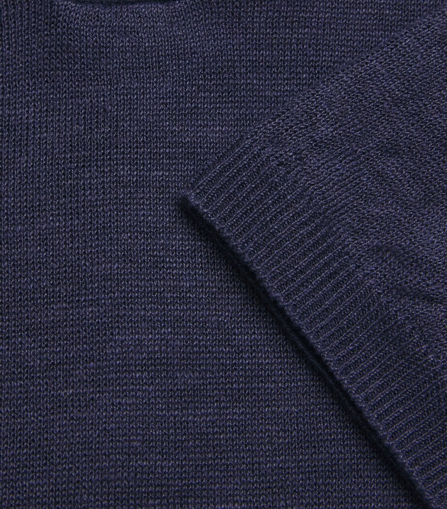 Linen Polo Shirt BLU Image 5