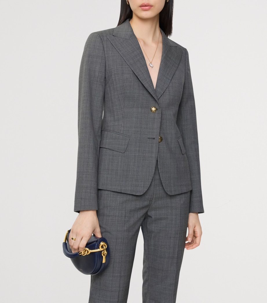 Wool Prince of Wales Check Tailored Blazer SILHOUETTE BLGRT GR Image 2