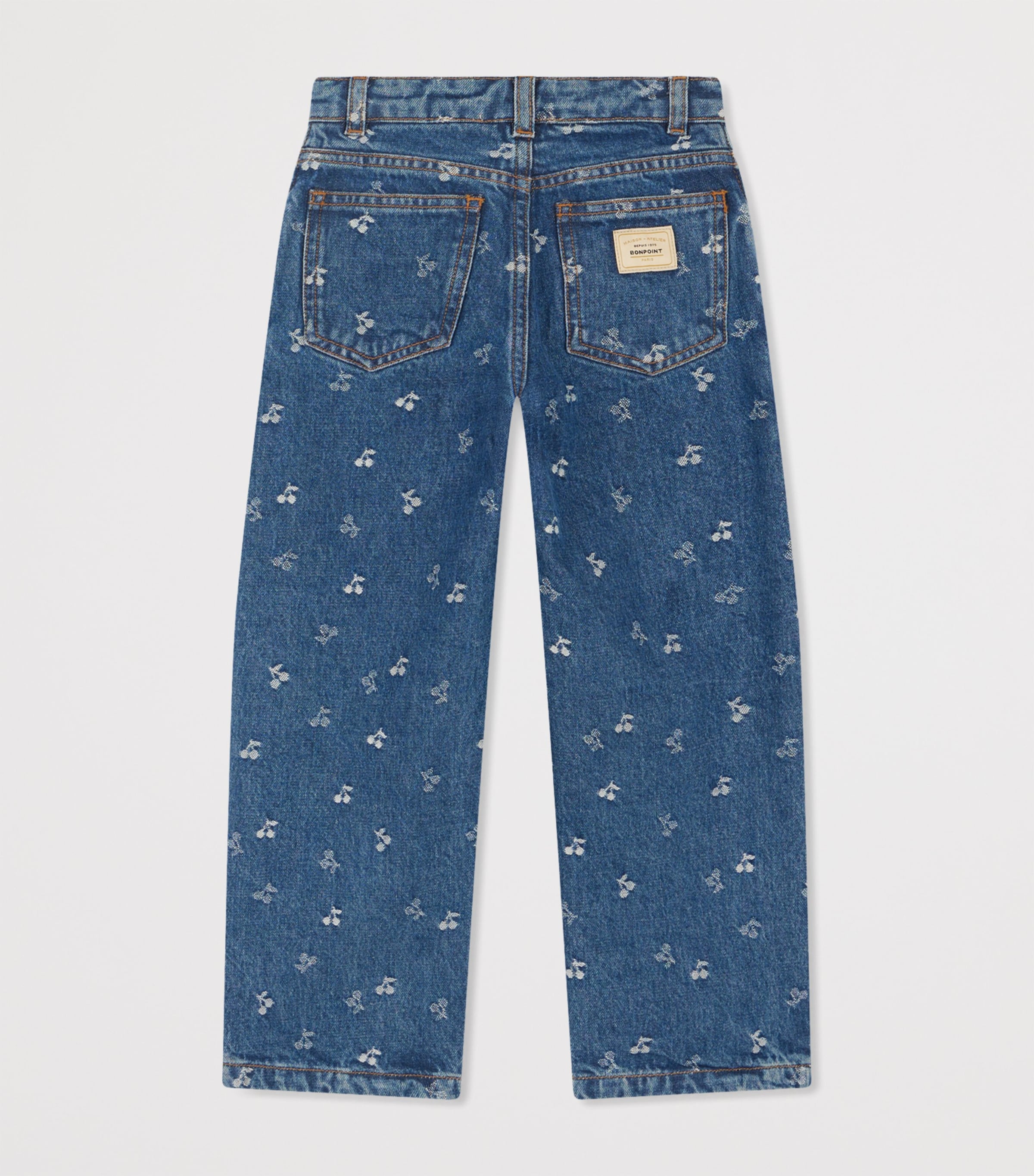 Cherry-Embellished Straight Jeans (4-8 Years) IMP JEAN CLAIR Image 2