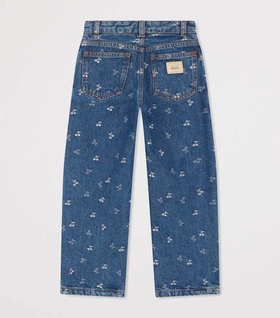 Cherry-Embellished Straight Jeans (4-8 Years) IMP JEAN CLAIR Image 2