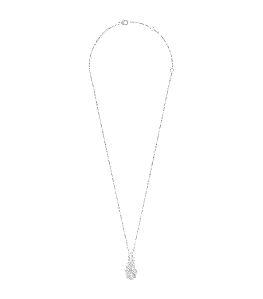 Boucheron XS White Gold and Diamond Plume de Paon Necklace Yellow Gold Image 1