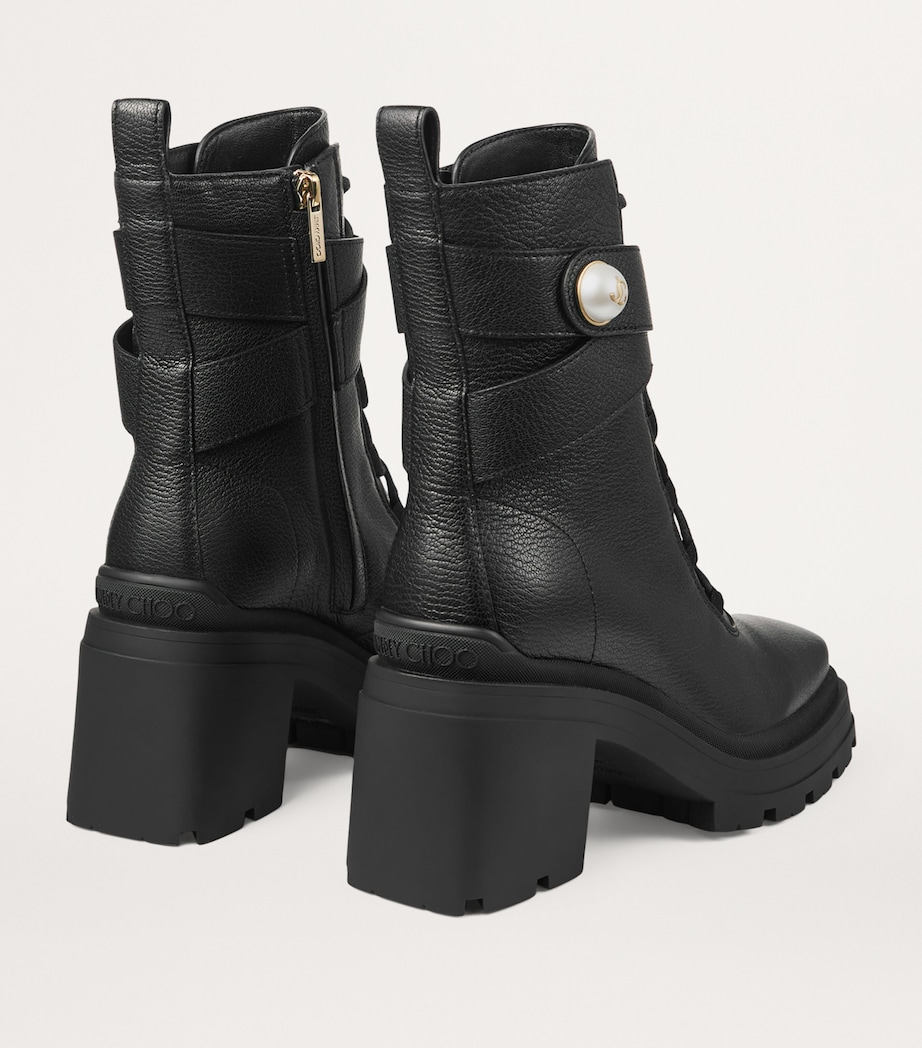 Noemi 80 Leather Biker Boots BLACK Image 4