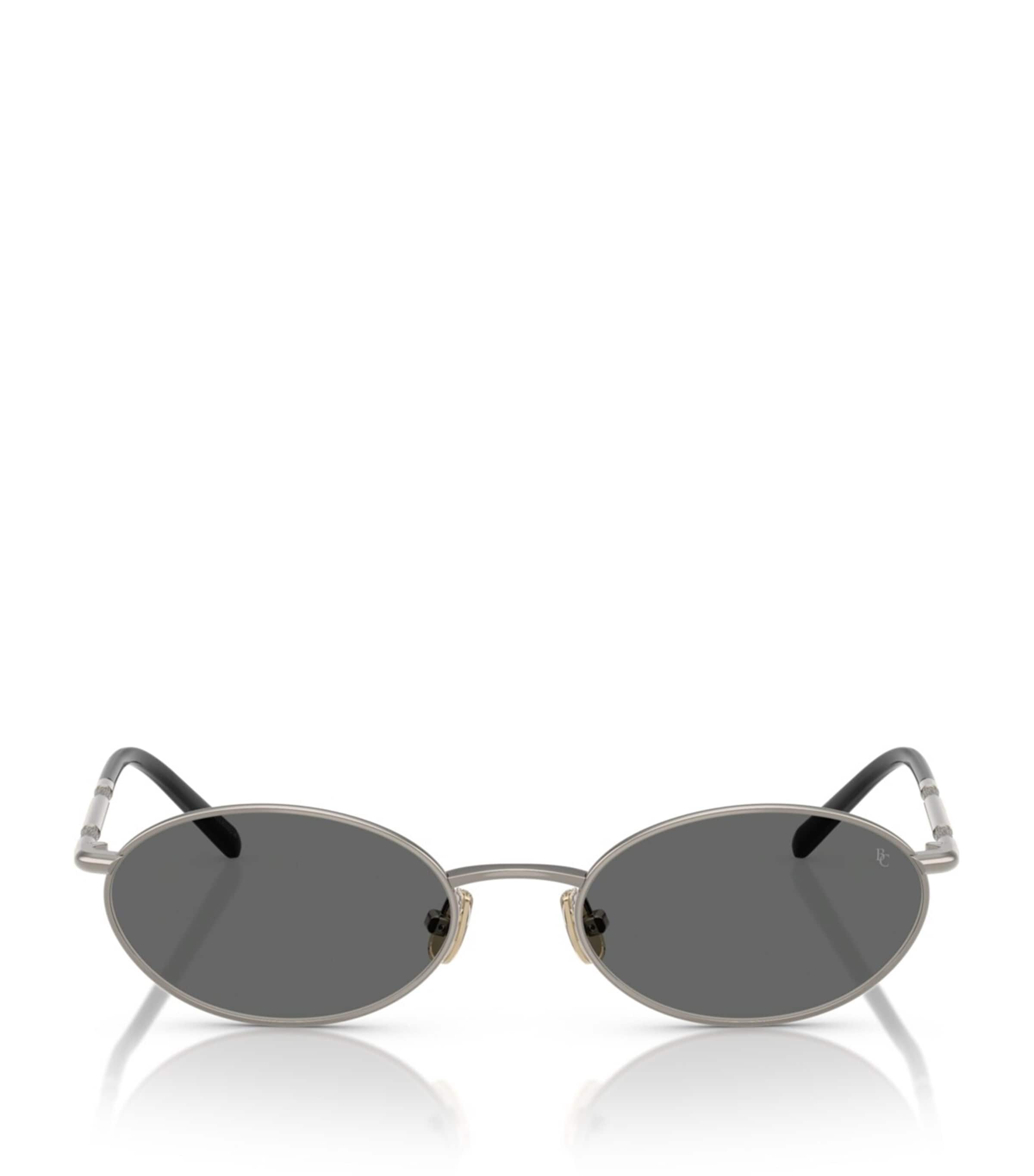 Brunello Cucinelli Womens Silver Bc2006st Oval-frame Titanium Sunglasses In Silver