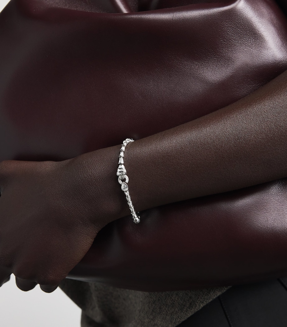 SHAY White Gold, Diamond and Garnet Serpentine Bracelet White Gold Image 4