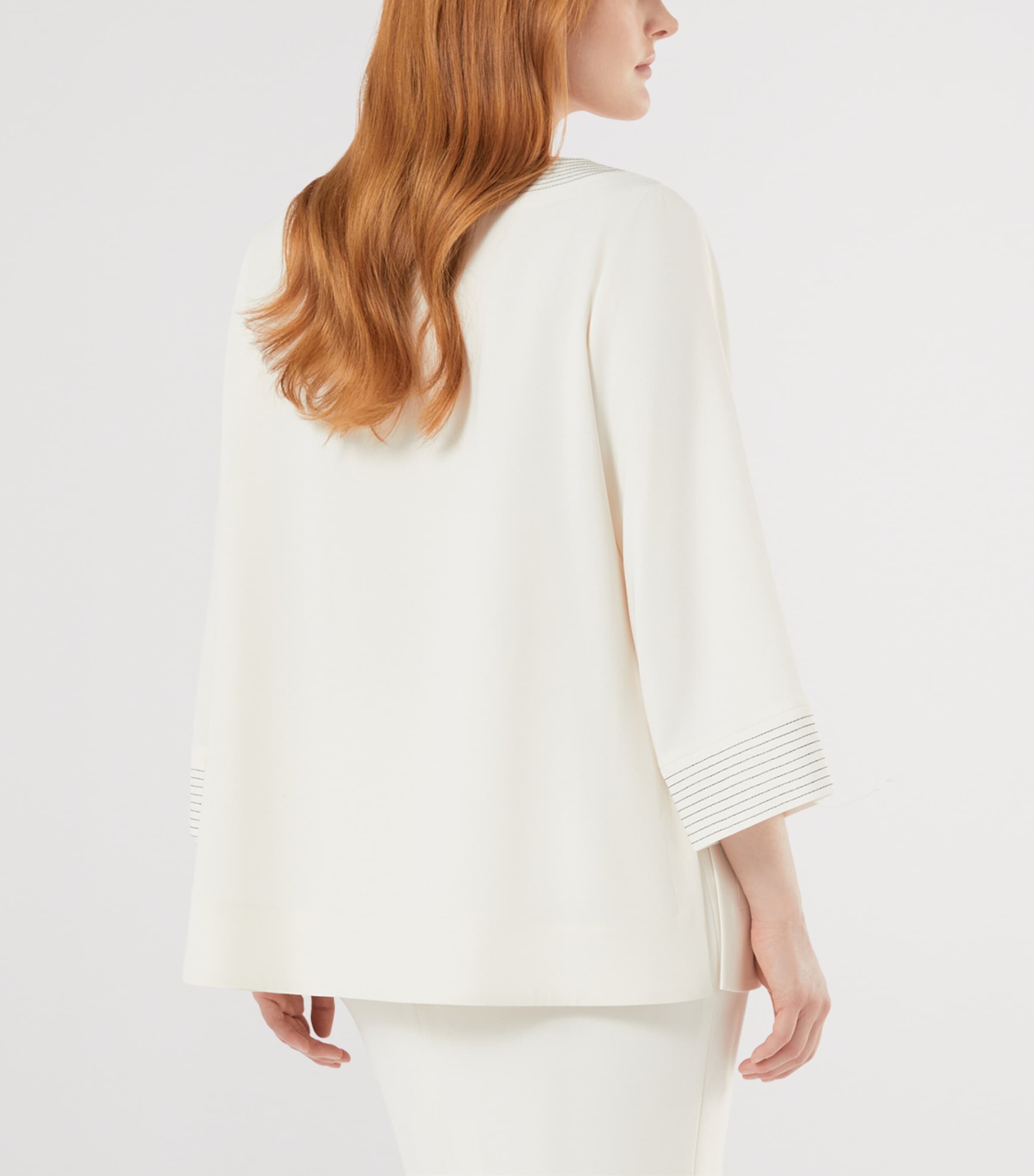 Marina Rinaldi Womens Scoop-Neck Blouse Ivory Image 3