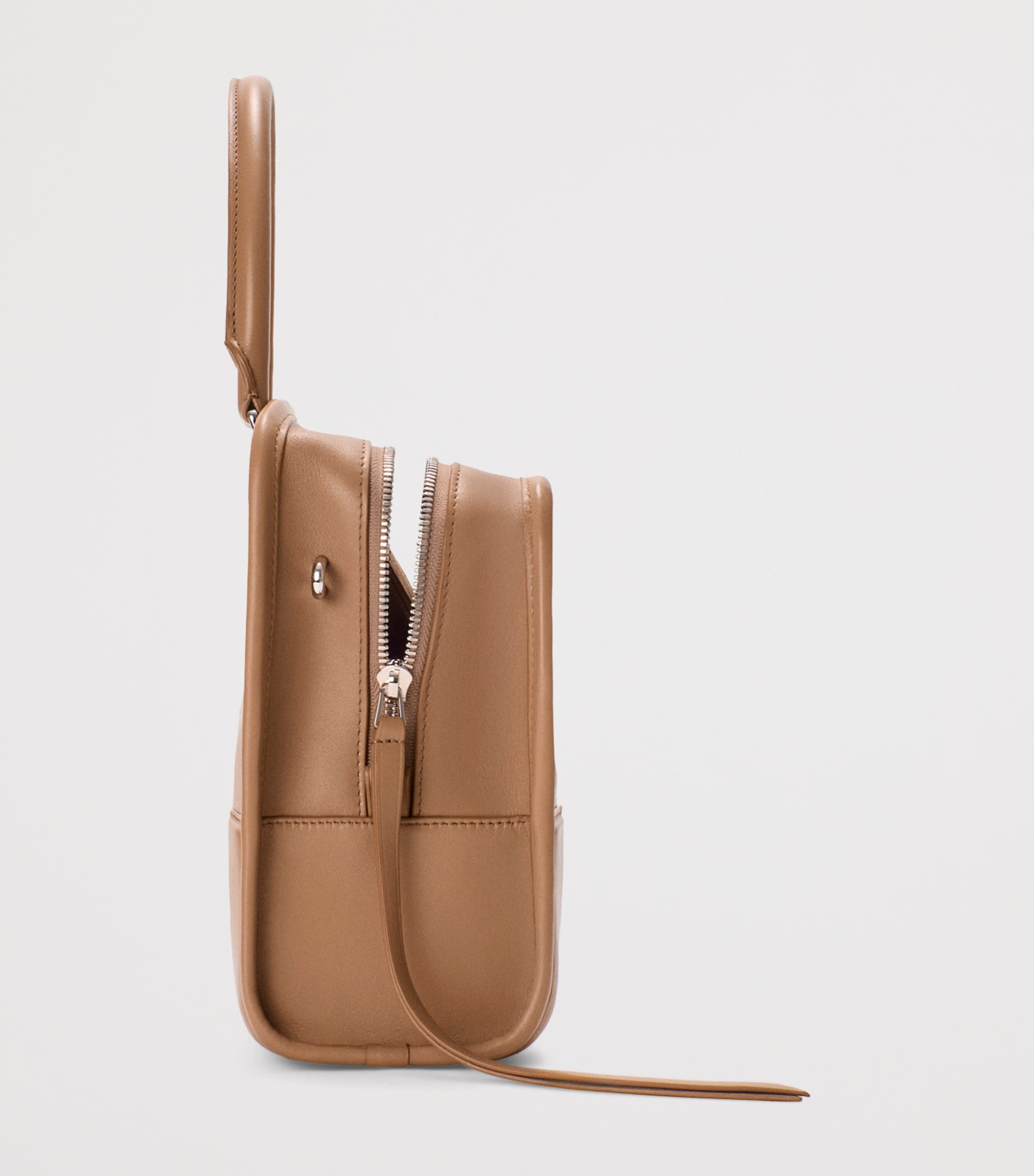 LOEWE Womens Medium Leather Amazona 180 Top-Handle Bag Mocha Image 3