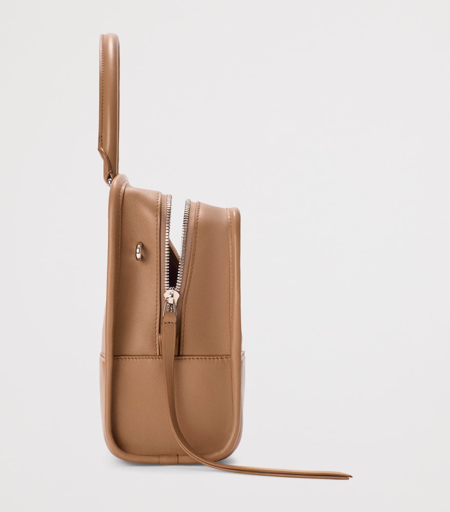 LOEWE Womens Medium Leather Amazona 180 Top-Handle Bag Mocha Image 3