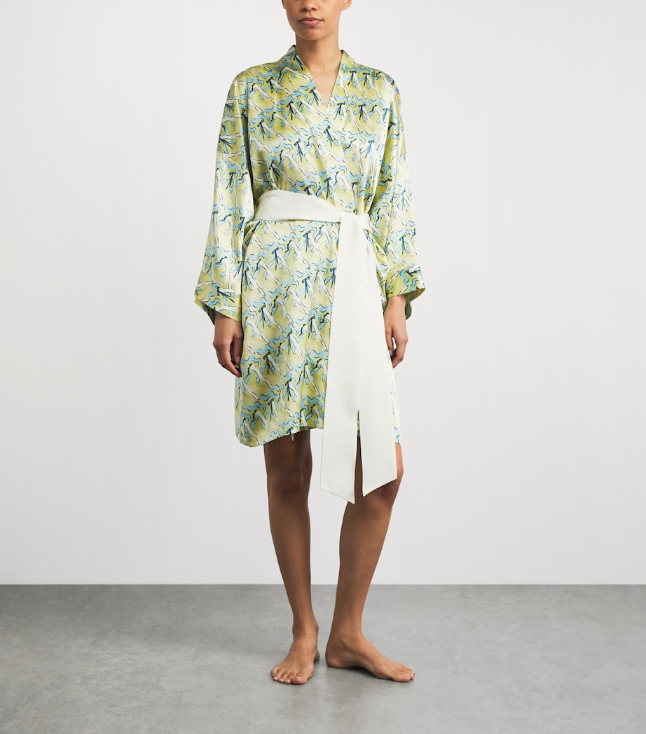 Olivia von Halle Womens Silk Cancan Short Robe Loulou Image 2