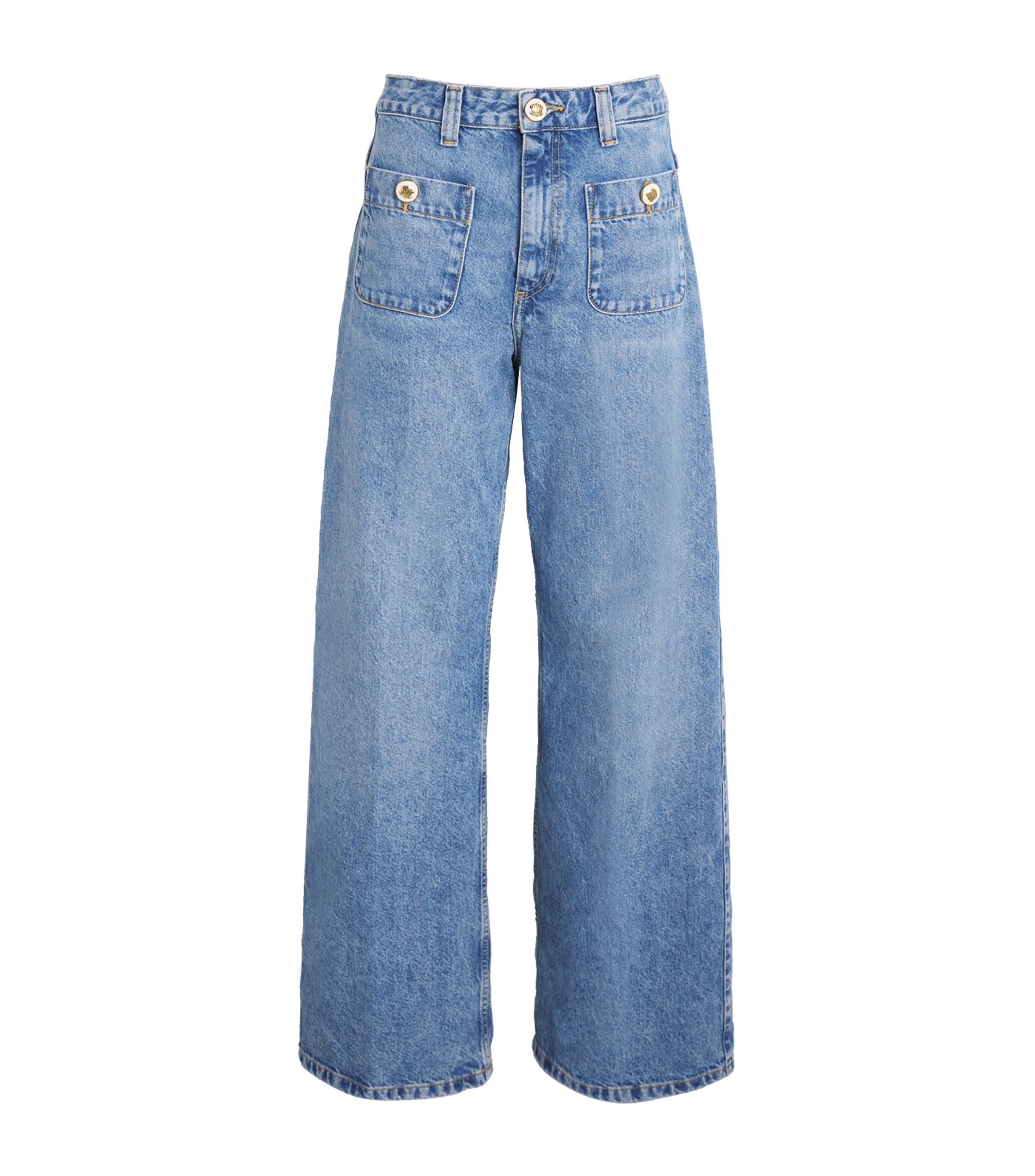 Sandro High-waist Wide-leg Jeans In Blue