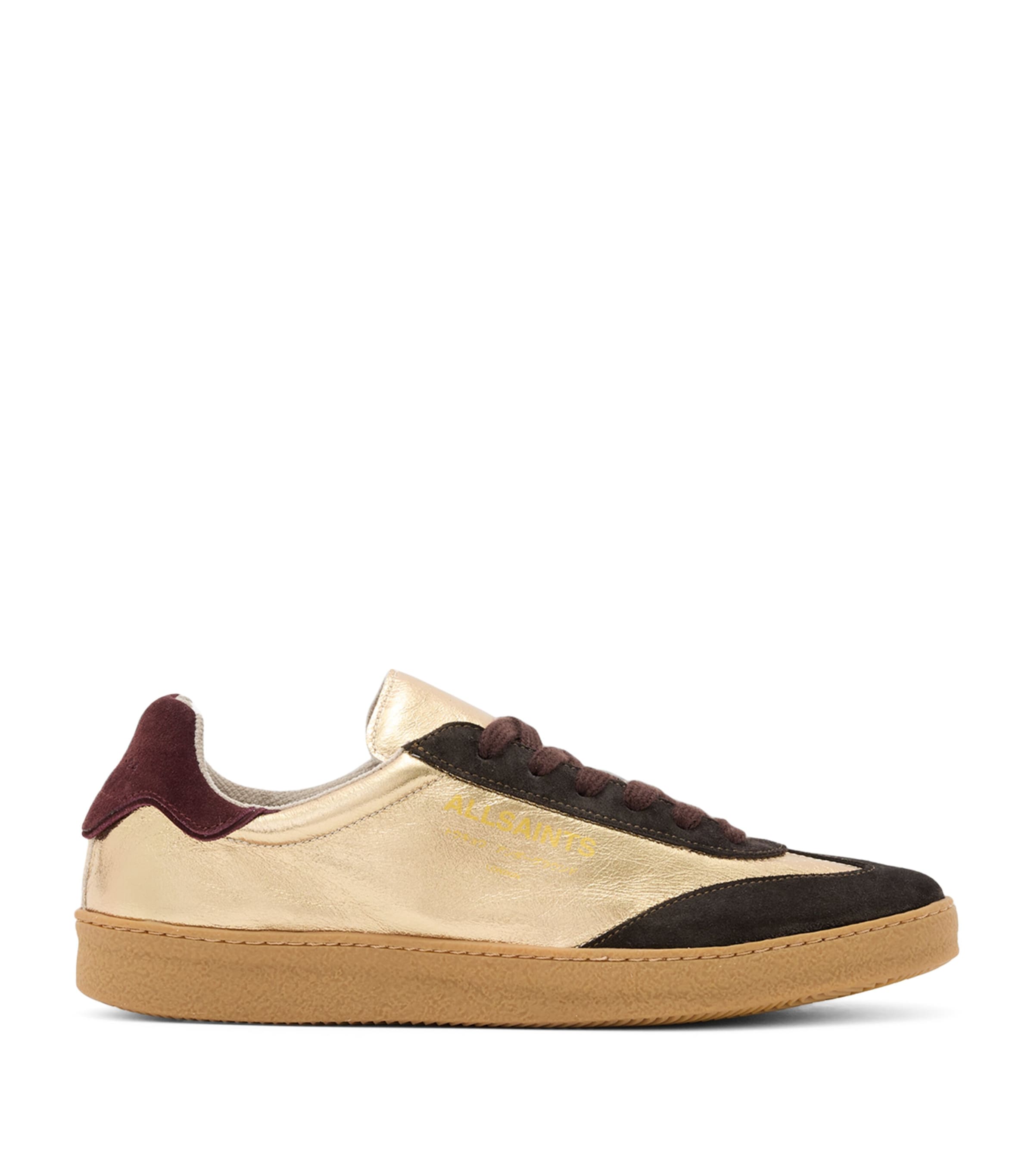 AllSaints Metallic-Leather Thelma Sneakers | Women Shoes | Trainers | Low-Top Trainers | Designers | AllSaints