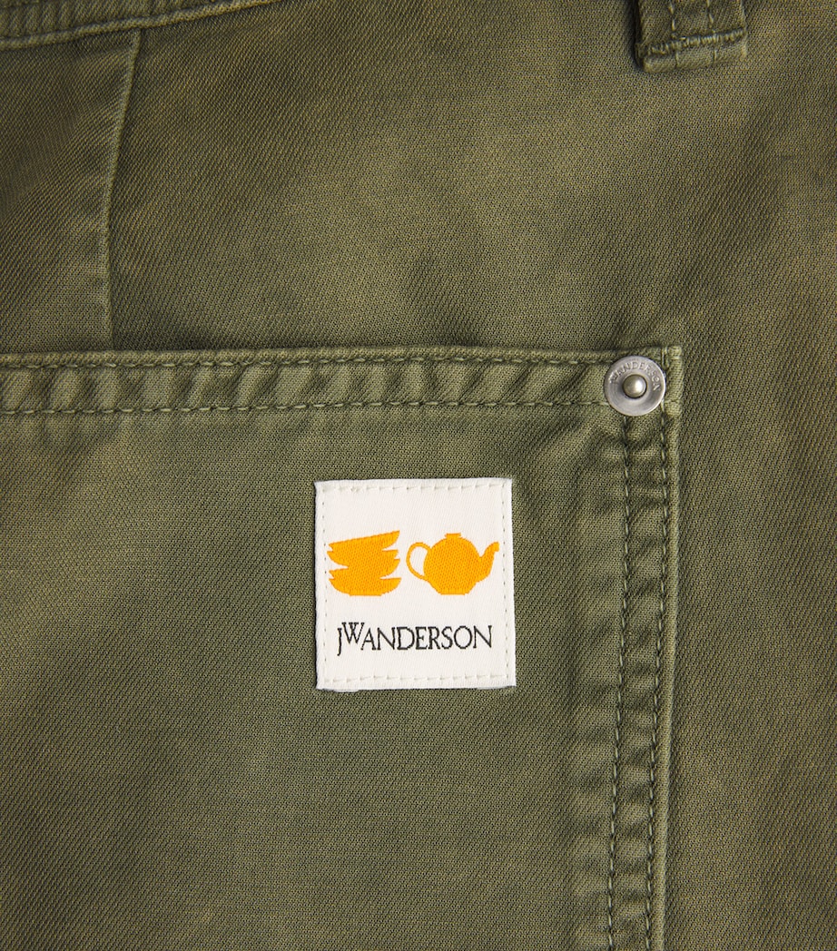 Cotton Twisted Seam Trousers OLIVE Image 5