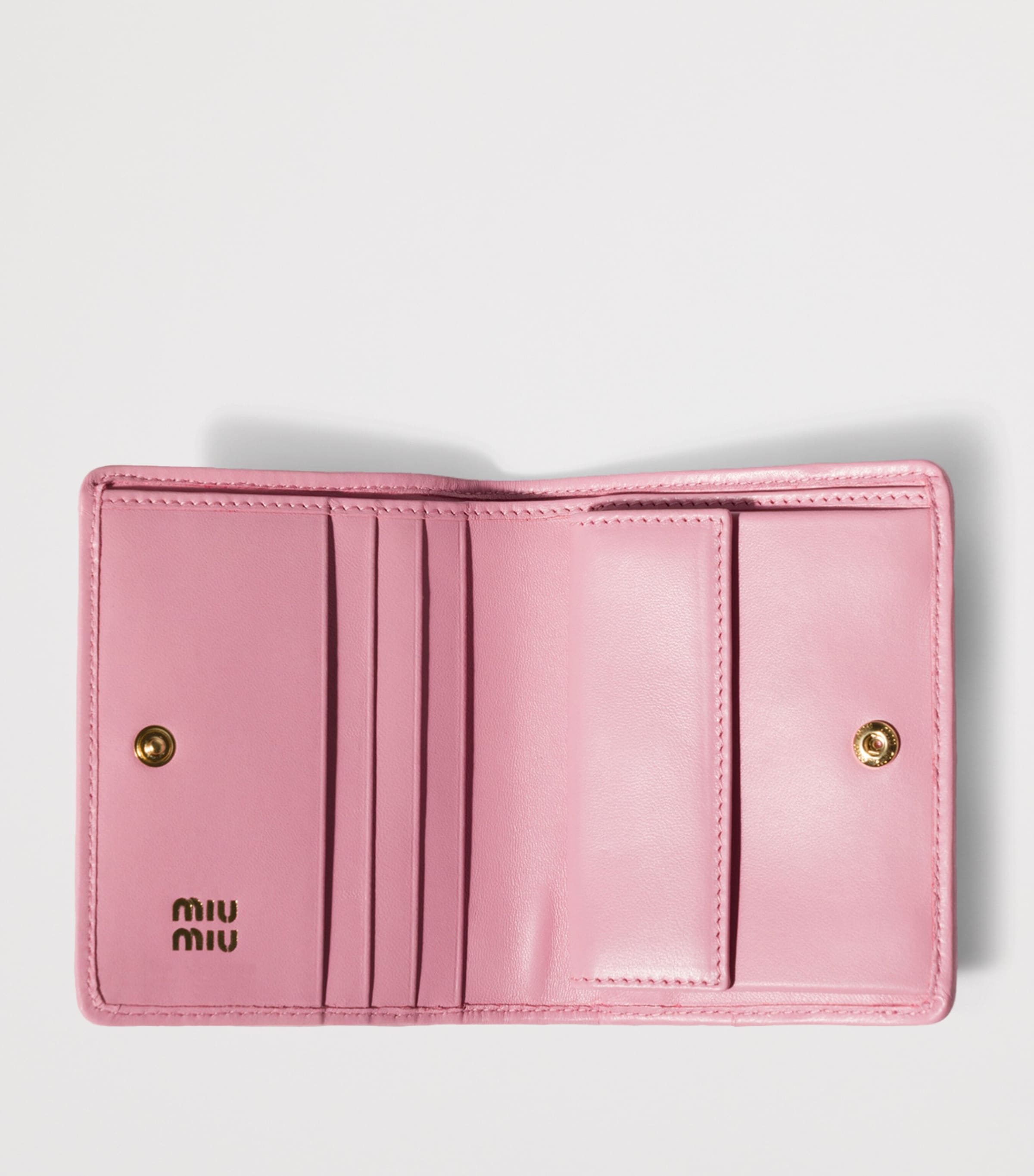 Miu Miu Pink Small Matelassé Leather Wallet | Harrods UK