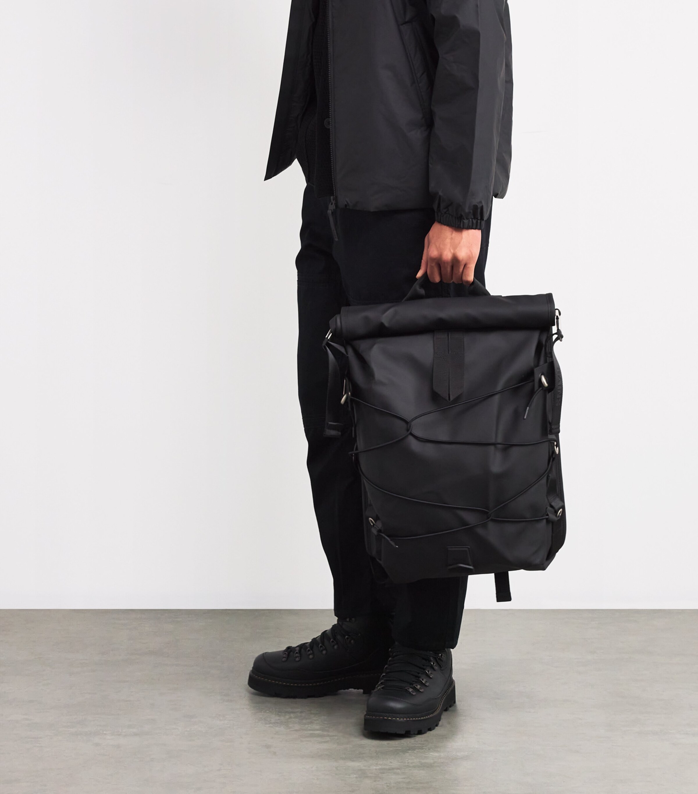 Rains Waterproof Trail Cord Rolltop Backpack Black Image 5