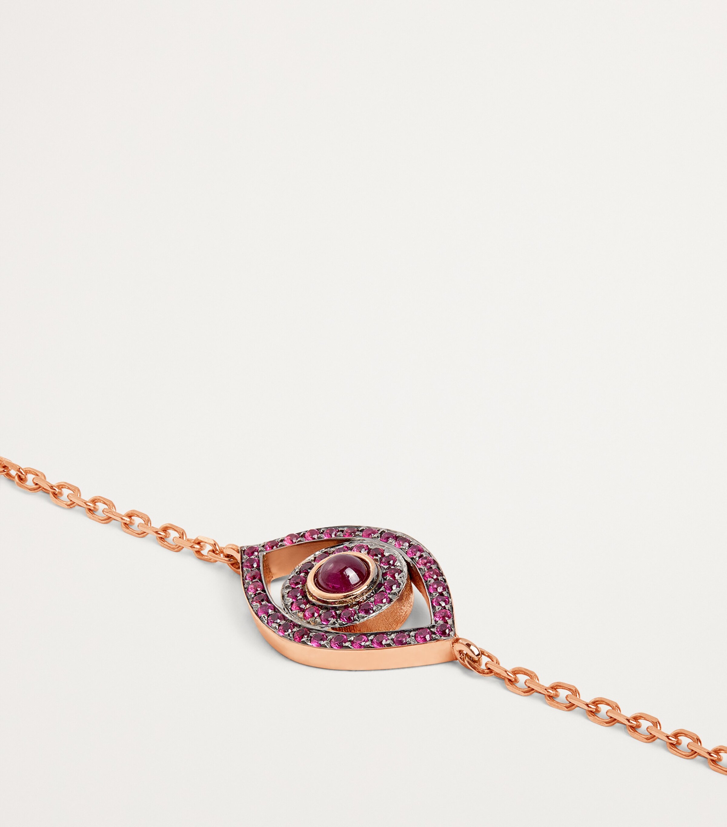 Netali Nissim Rose Gold, Ruby and Quartz Protected Bracelet Red Image 5