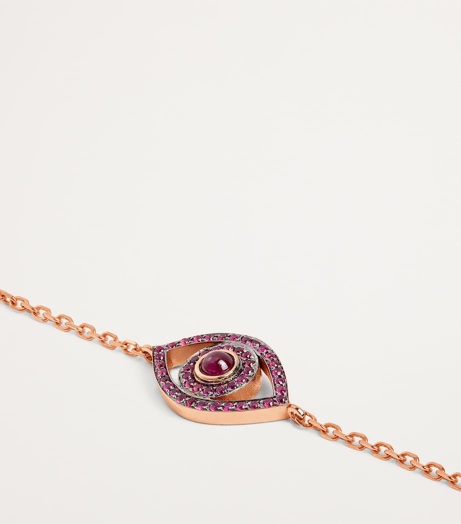 Netali Nissim Rose Gold, Ruby and Quartz Protected Bracelet Red Image 5