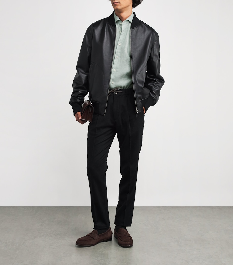 Linen Slim-Fit Shirt 64 MID GREEN Image 2