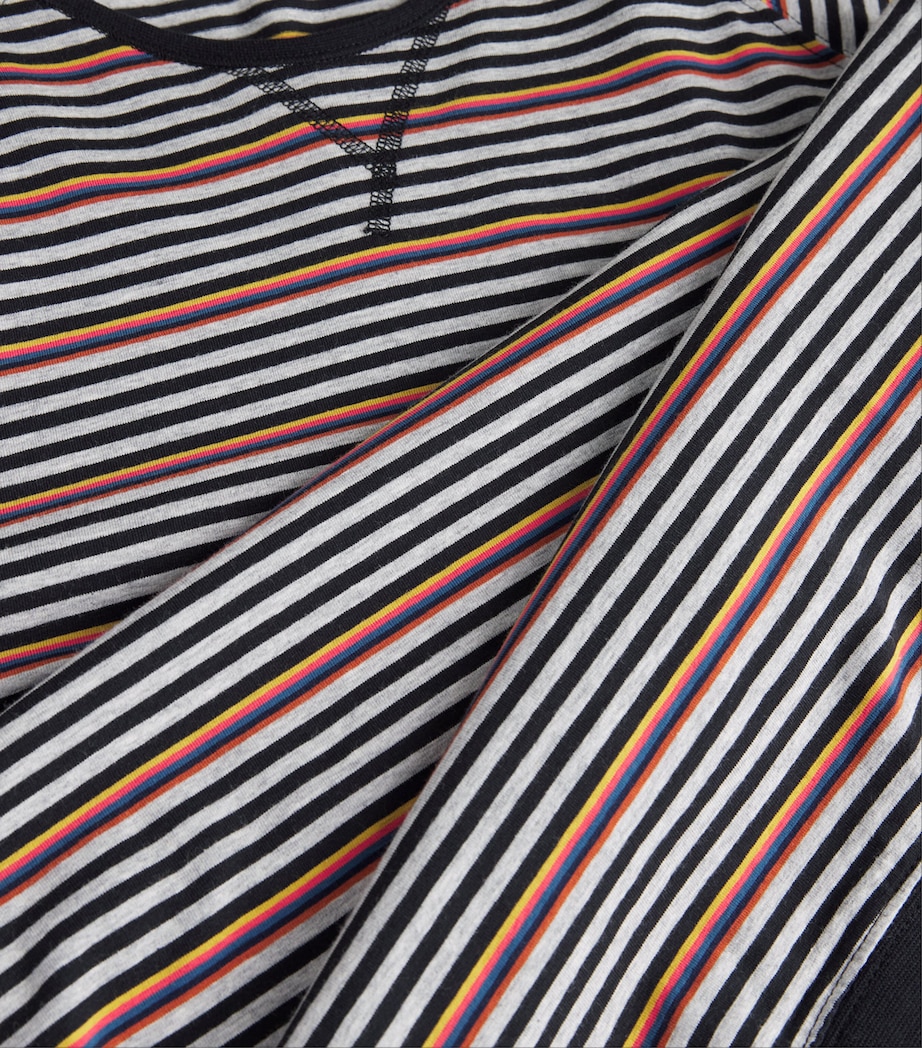 Stretch-Cotton Artist Stripe Hoxton Lounge T-Shirt BLACK Image 5