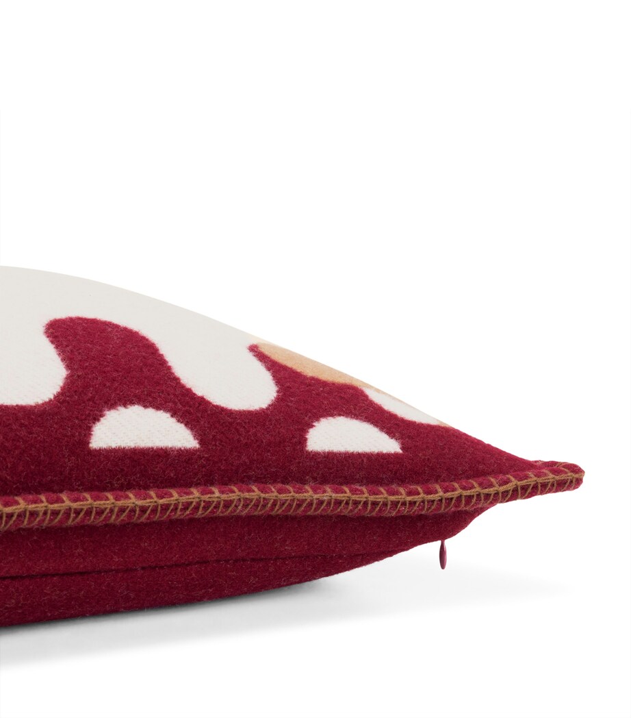 Wool Modernism 002 Cushion (50cm x 50cm) 7E15 - BURGUNDY/TAN Image 6