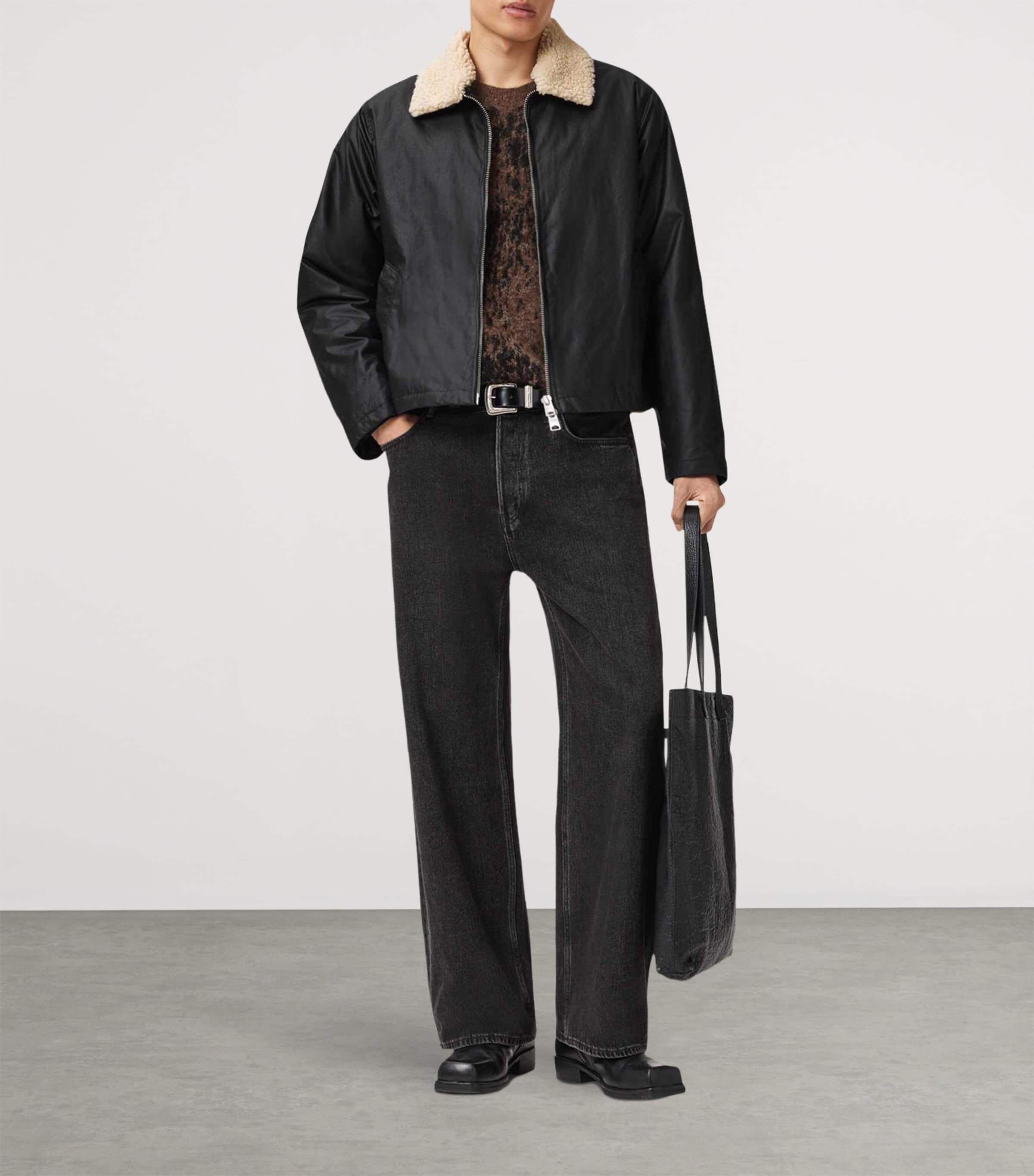 Organic Cotton Waxed Boston Jacket BLACK Image 3