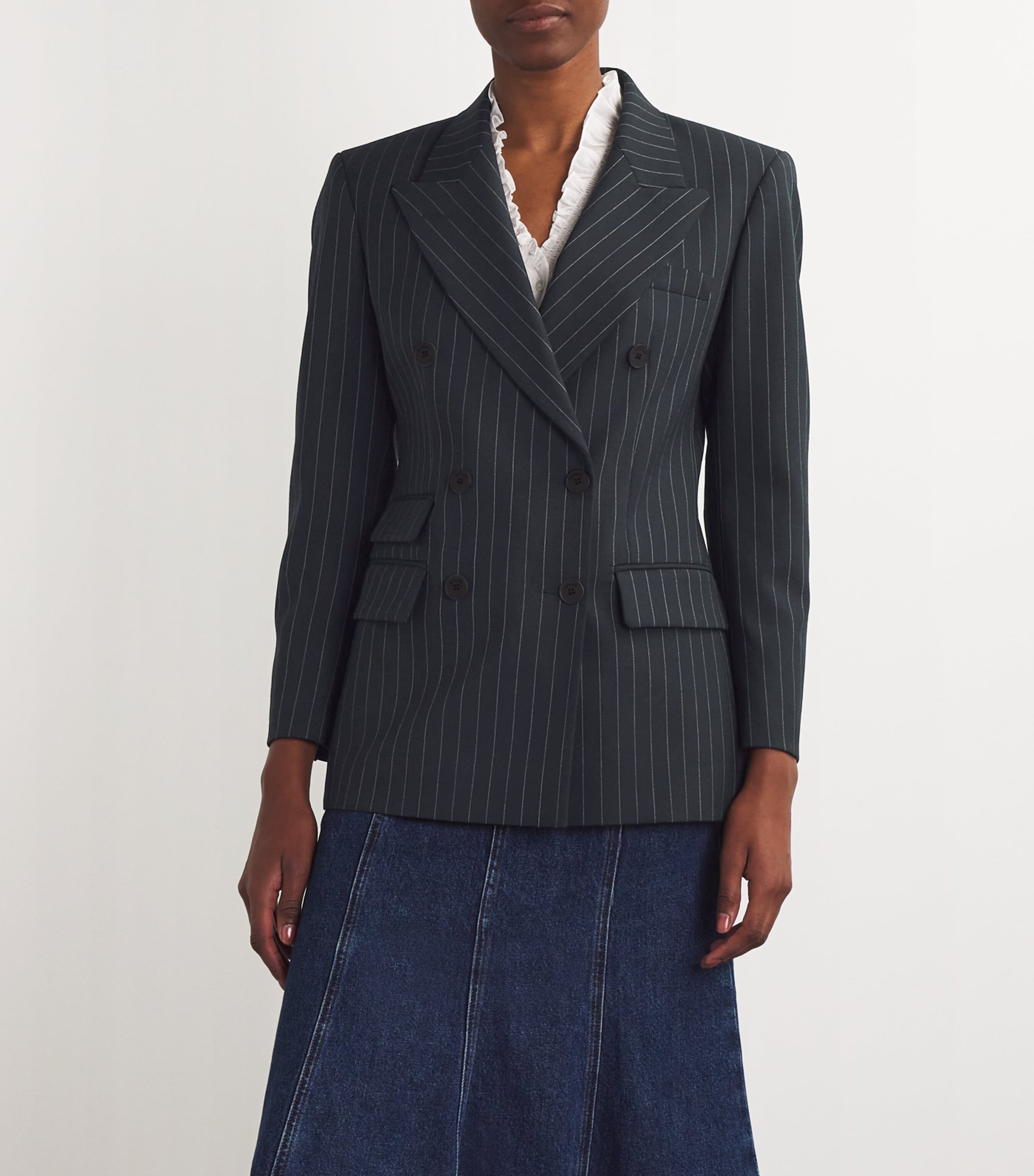 【海外限定】Sandroブレザー☆Striped Peak-Lapel Double-Breast Sandro Paris Striped Double-Breasted Blazer | Harrods US