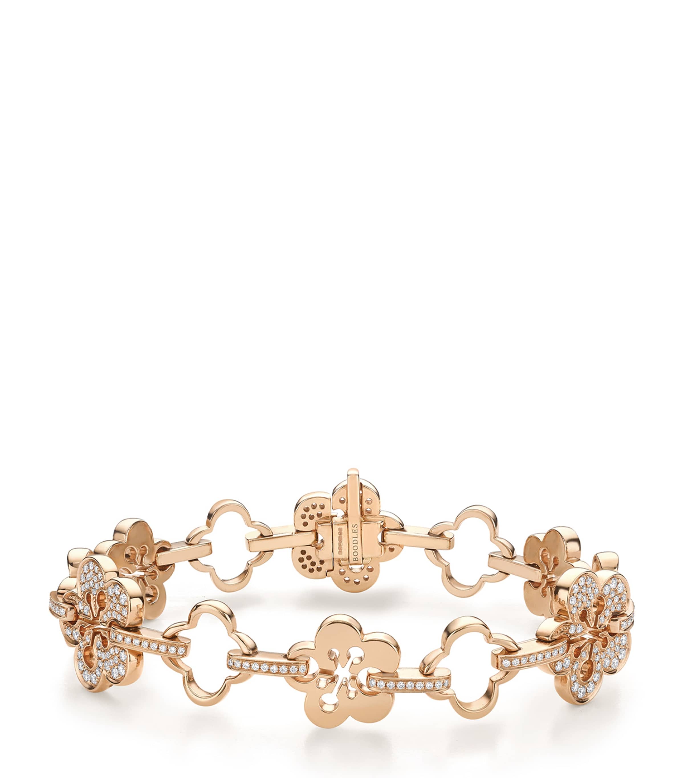 Boodles Rose Gold And Diamond Blossom Classic Bracelet In Gold