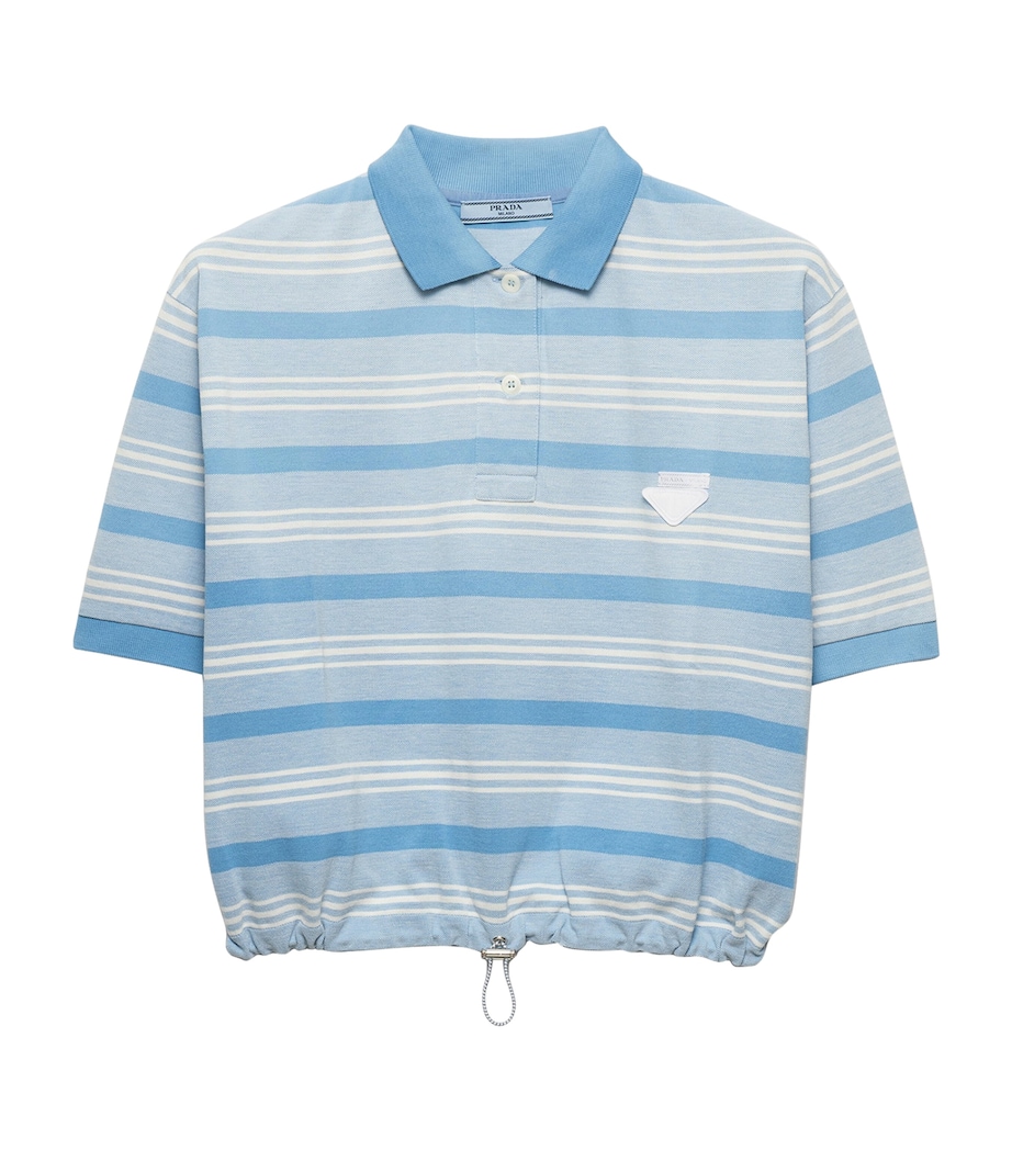 Prada Womens Cotton Piqué Stripe Polo Shirt Image 1