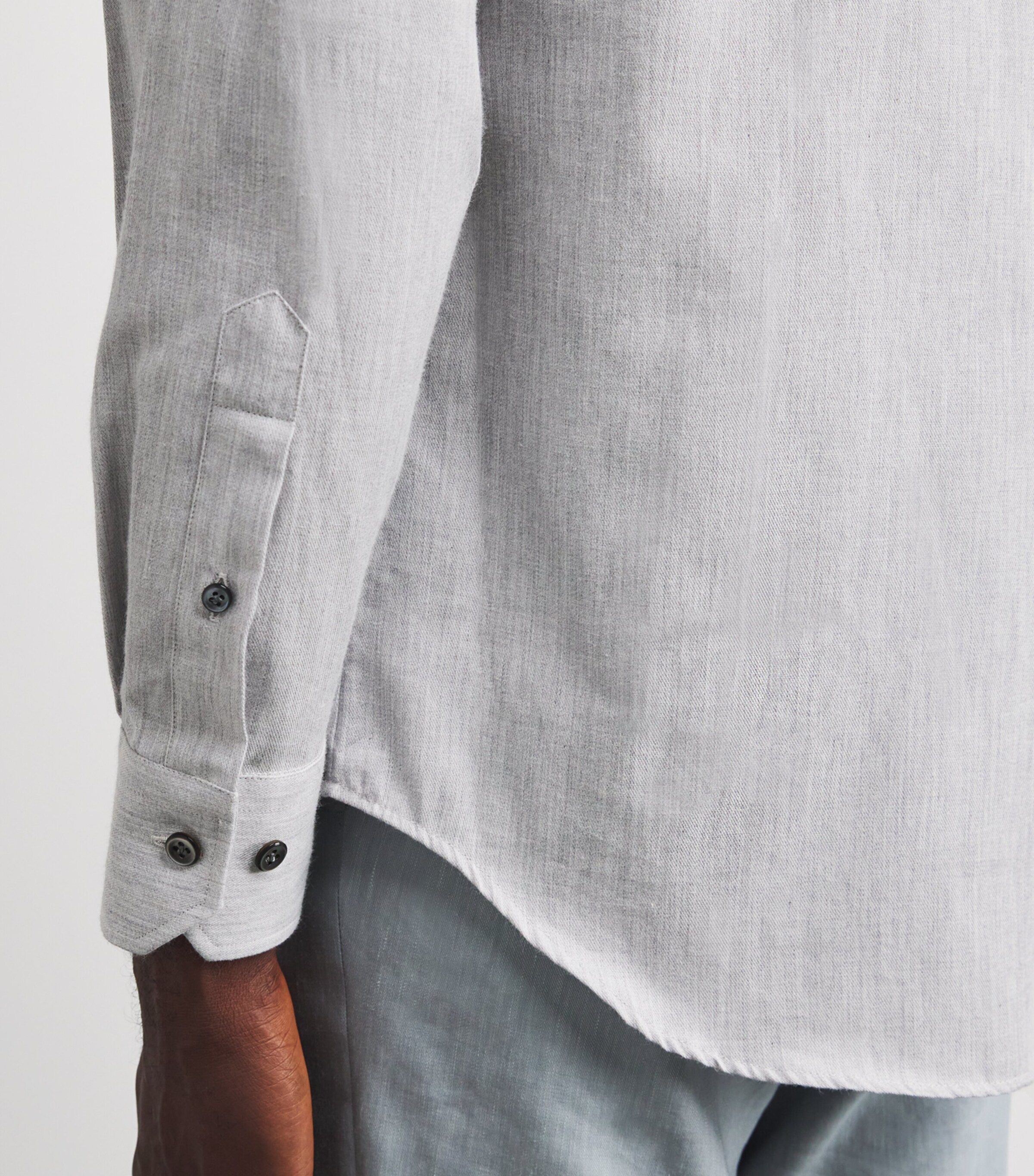 Pal Zileri Mens Cotton Shirt Light Grey Image 6