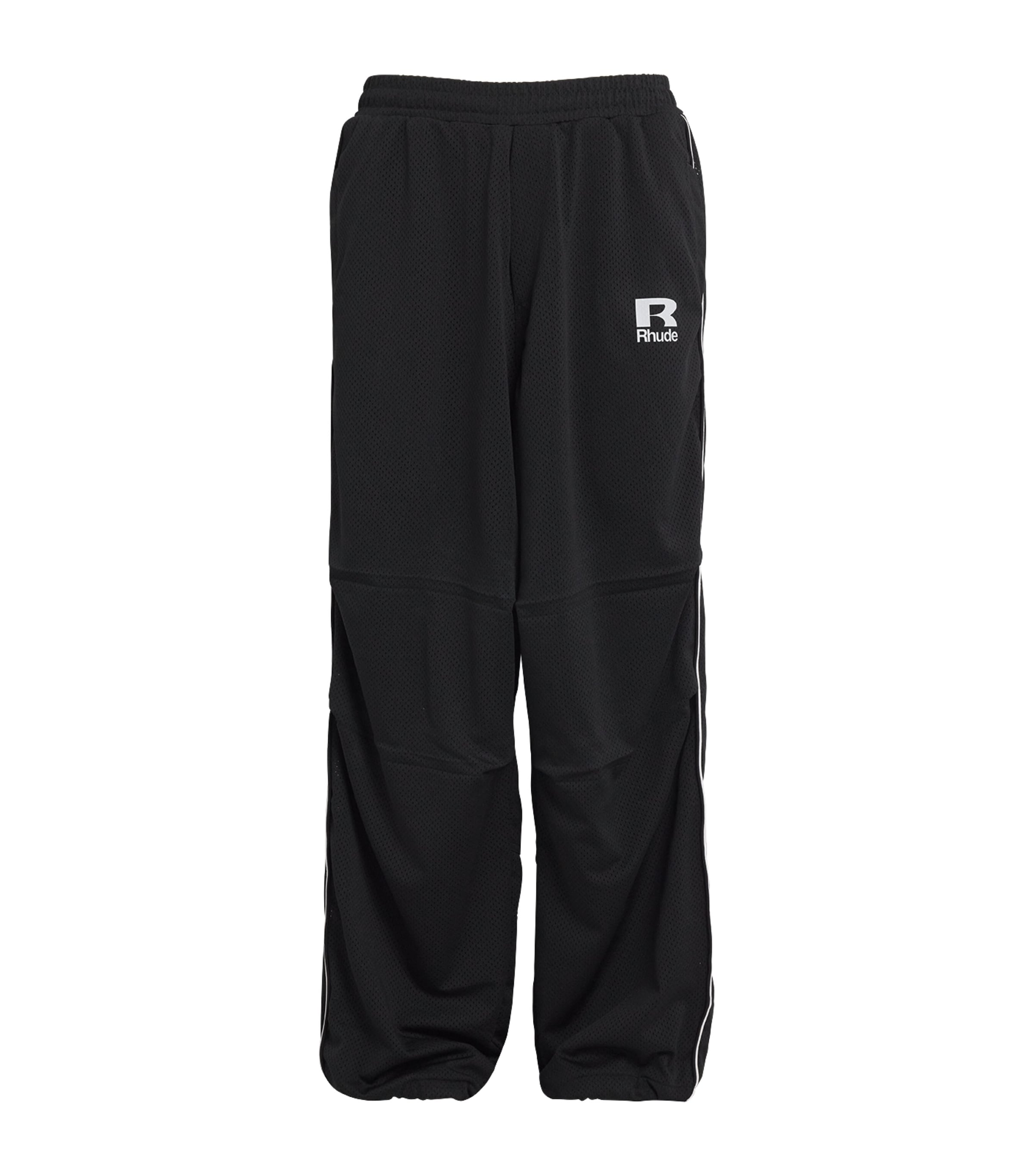 Rhude Logo Piping Track Sweatpants Black/white