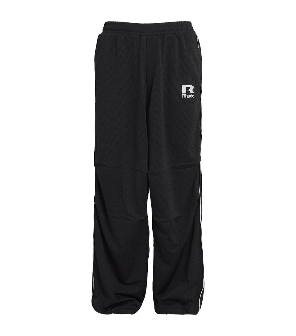 Rhude Logo Piping Track Sweatpants Black/white