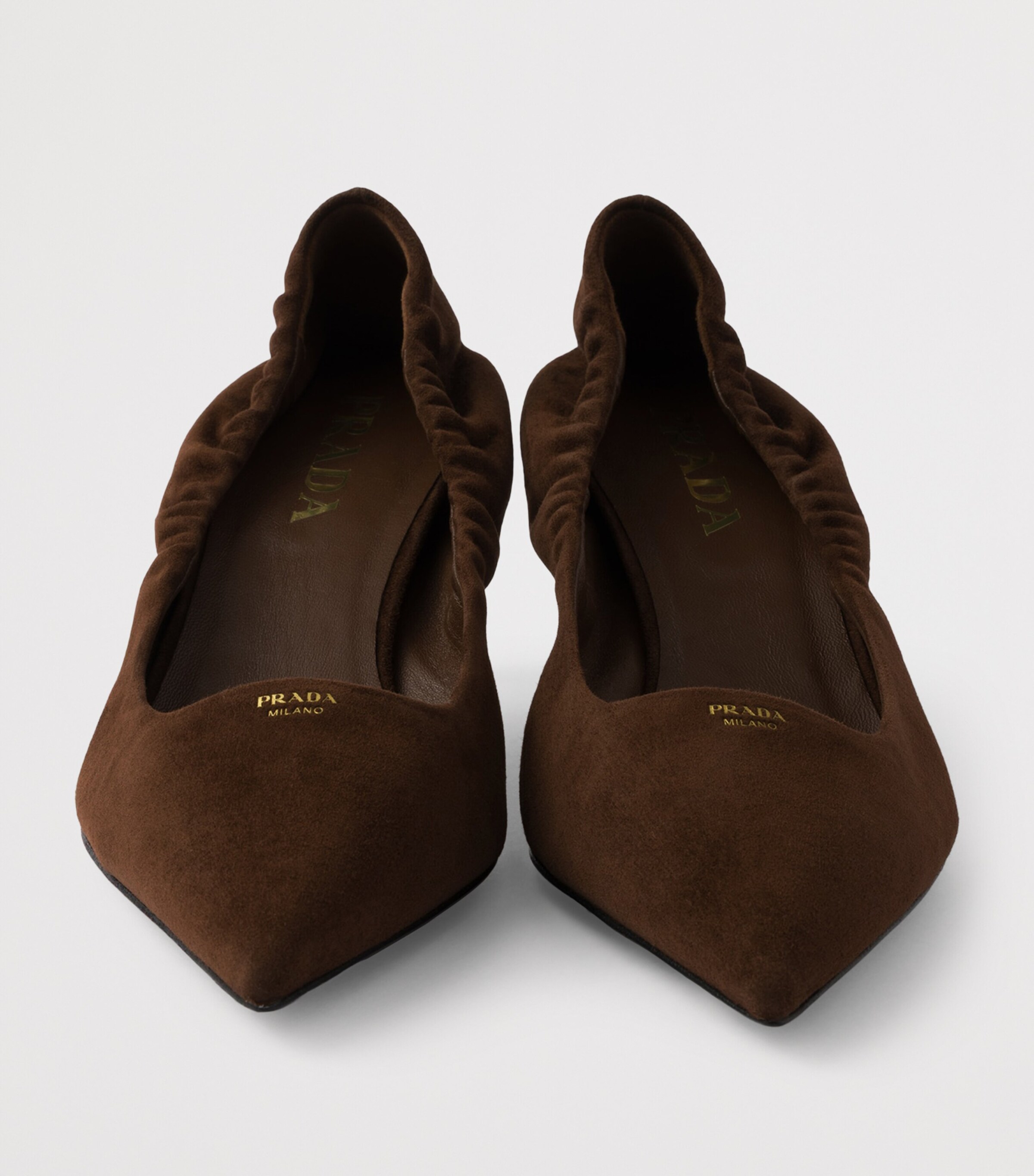 Prada Suede Logo Pumps 55 Brown Image 4